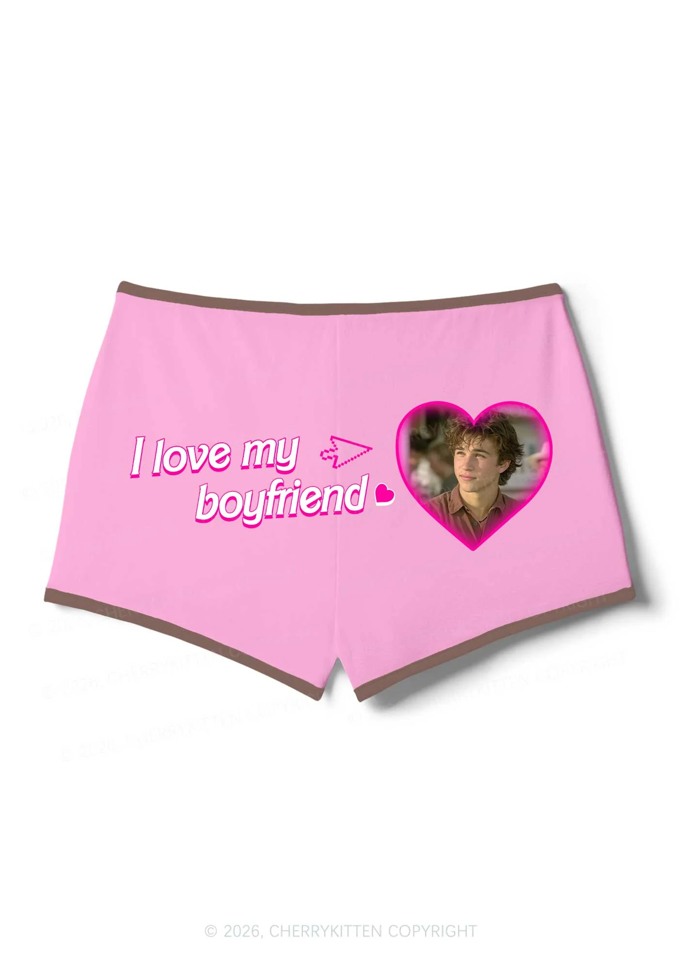 Custom I Love My GF BF Valentine's Day Y2K Booty Shorts Cherrykitten - Image 8