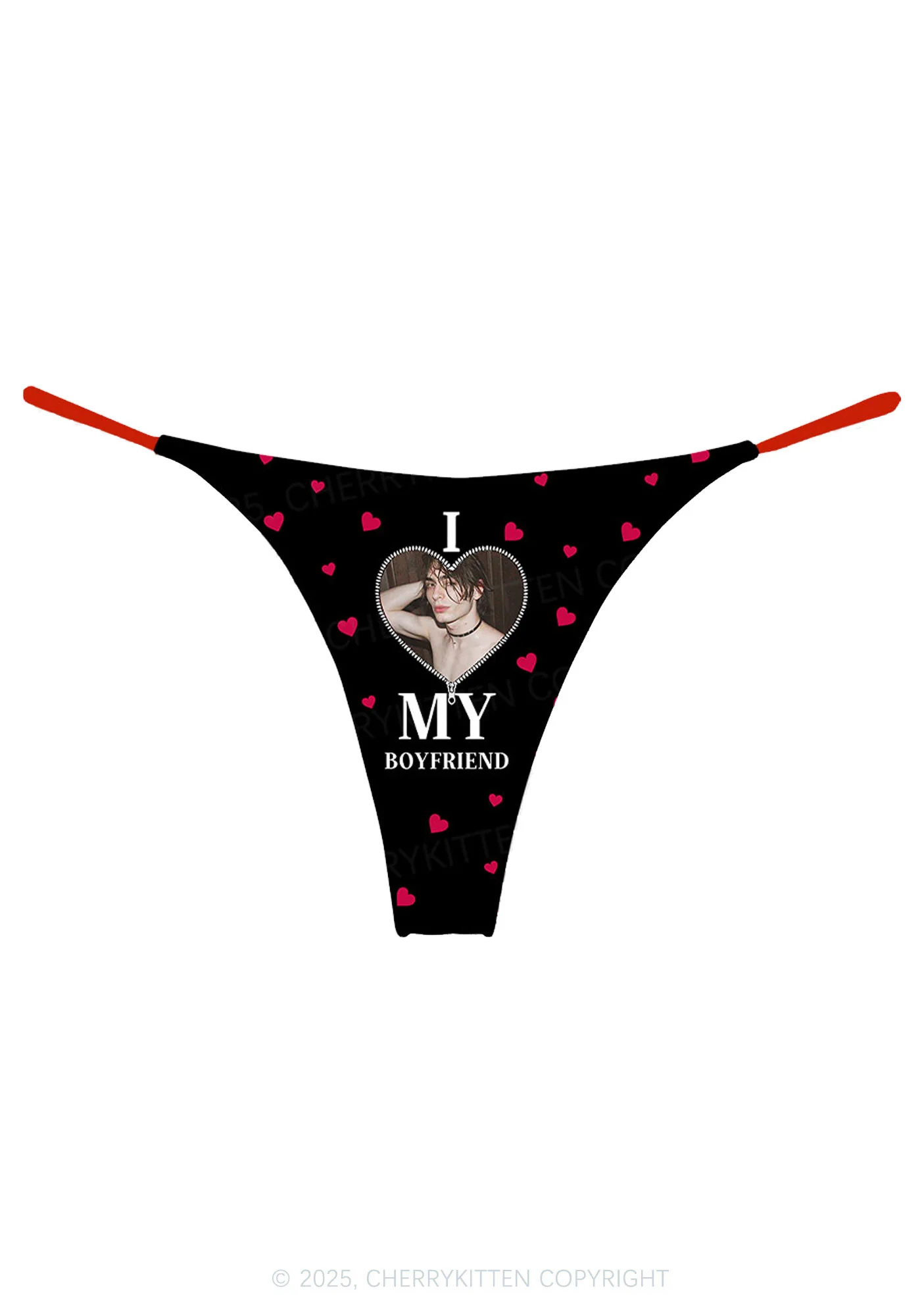 Custom I Love My GF BF Valentine's Day Y2K Print Couples Boxer Thong Set Cherrykitten - Image 2