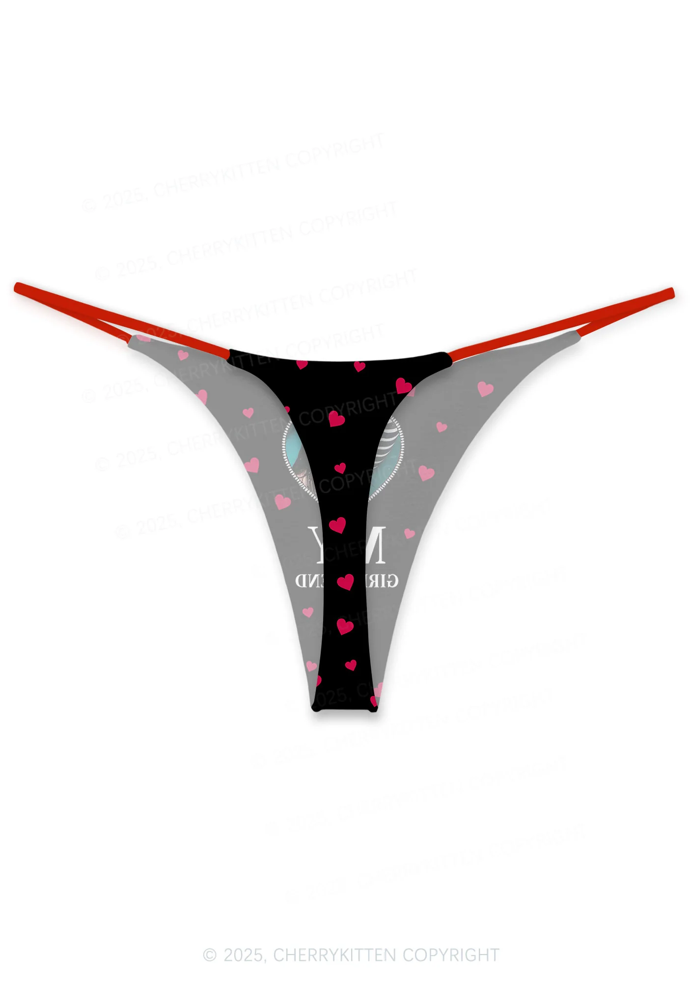 Custom I Love My GF BF Valentine's Day Y2K Print Couples Boxer Thong Set Cherrykitten - Image 3