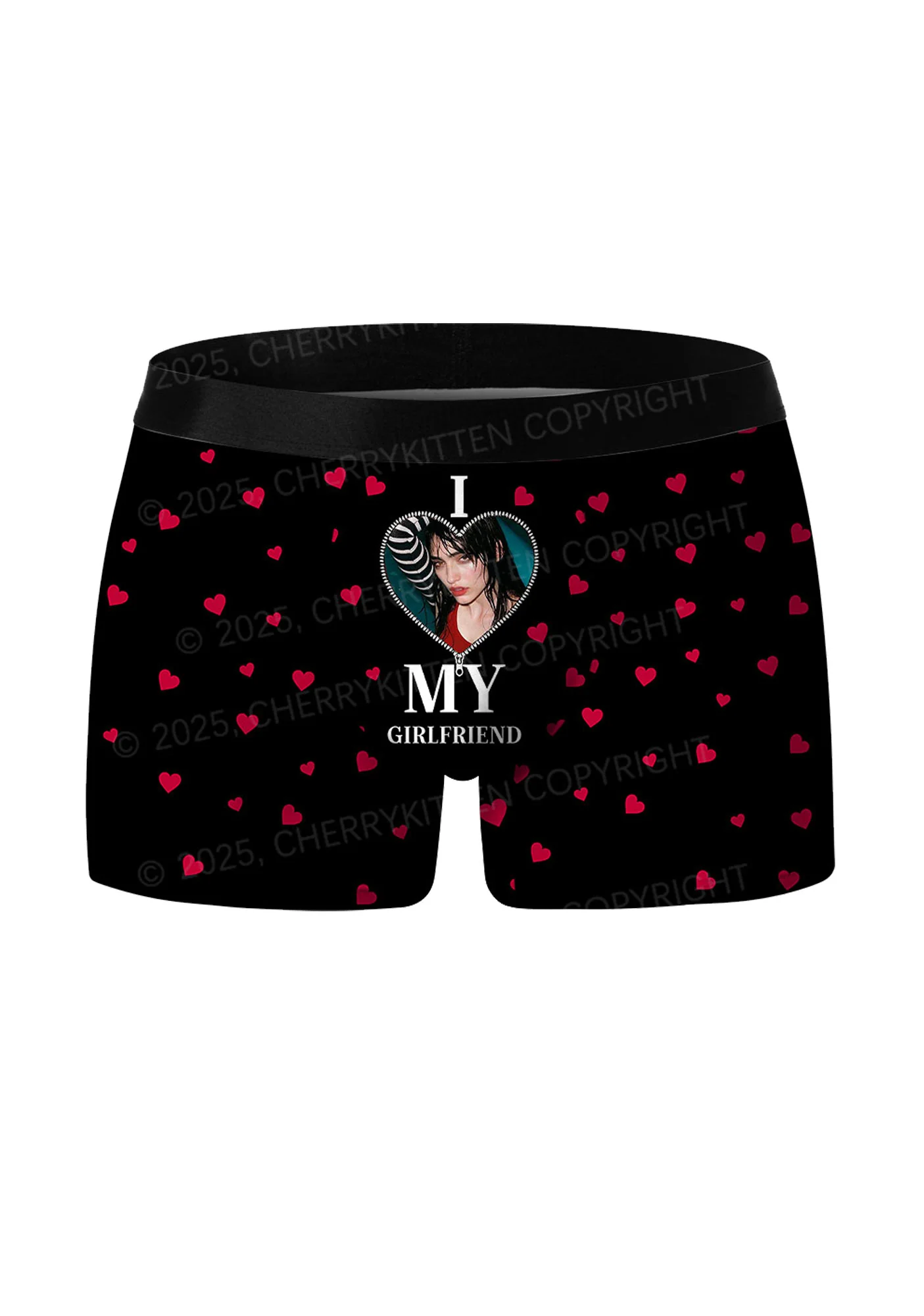 Custom I Love My GF BF Valentine's Day Y2K Print Couples Boxer Thong Set Cherrykitten - Image 4