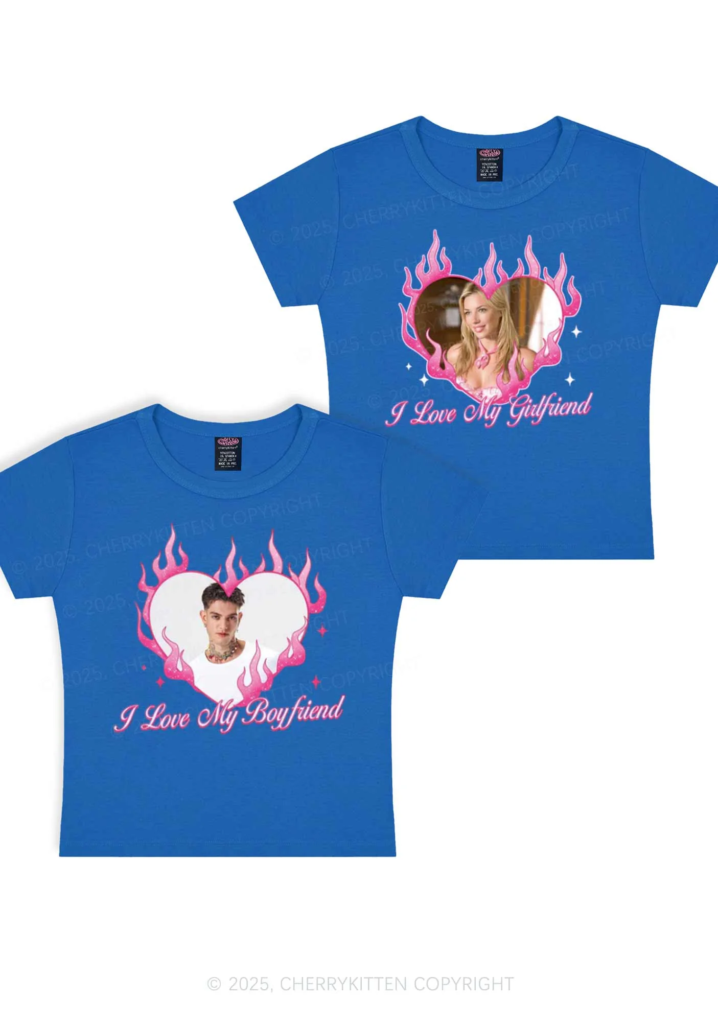 Custom I Love My GF BF Y2K Valentine's Day Baby Tee Cherrykitten - Image 10