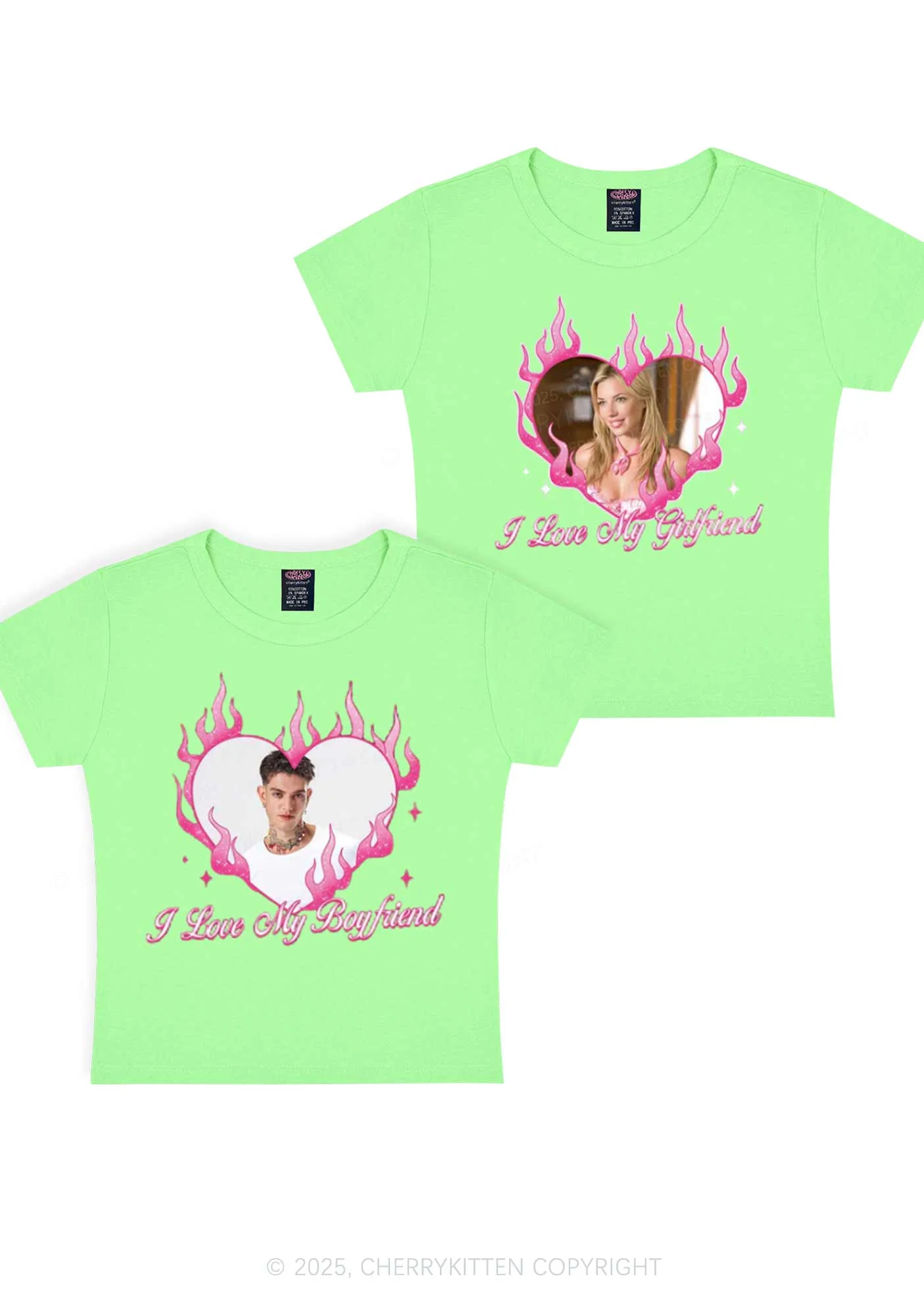 Custom I Love My GF BF Y2K Valentine's Day Baby Tee Cherrykitten - Image 11