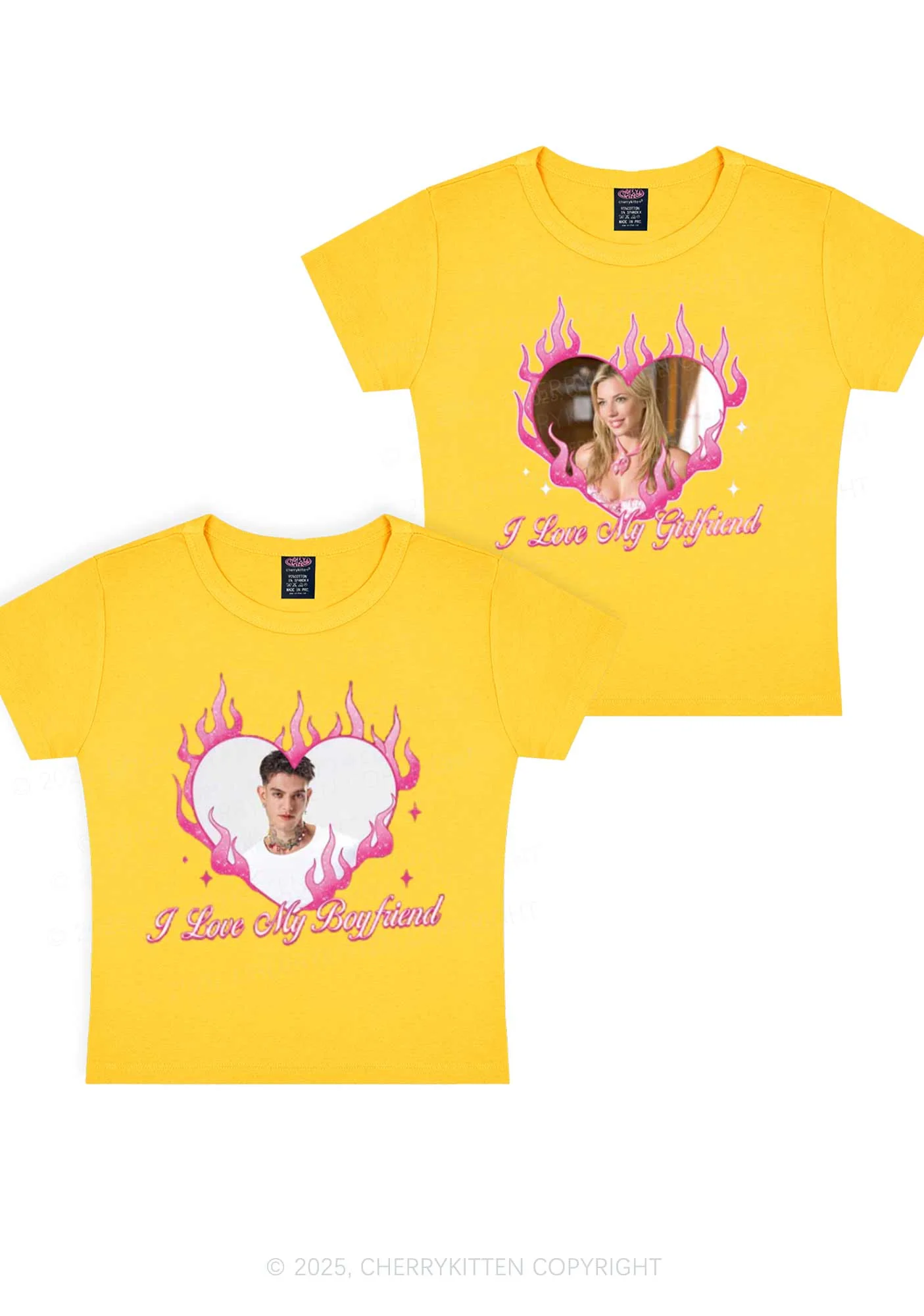 Custom I Love My GF BF Y2K Valentine's Day Baby Tee Cherrykitten - Image 7