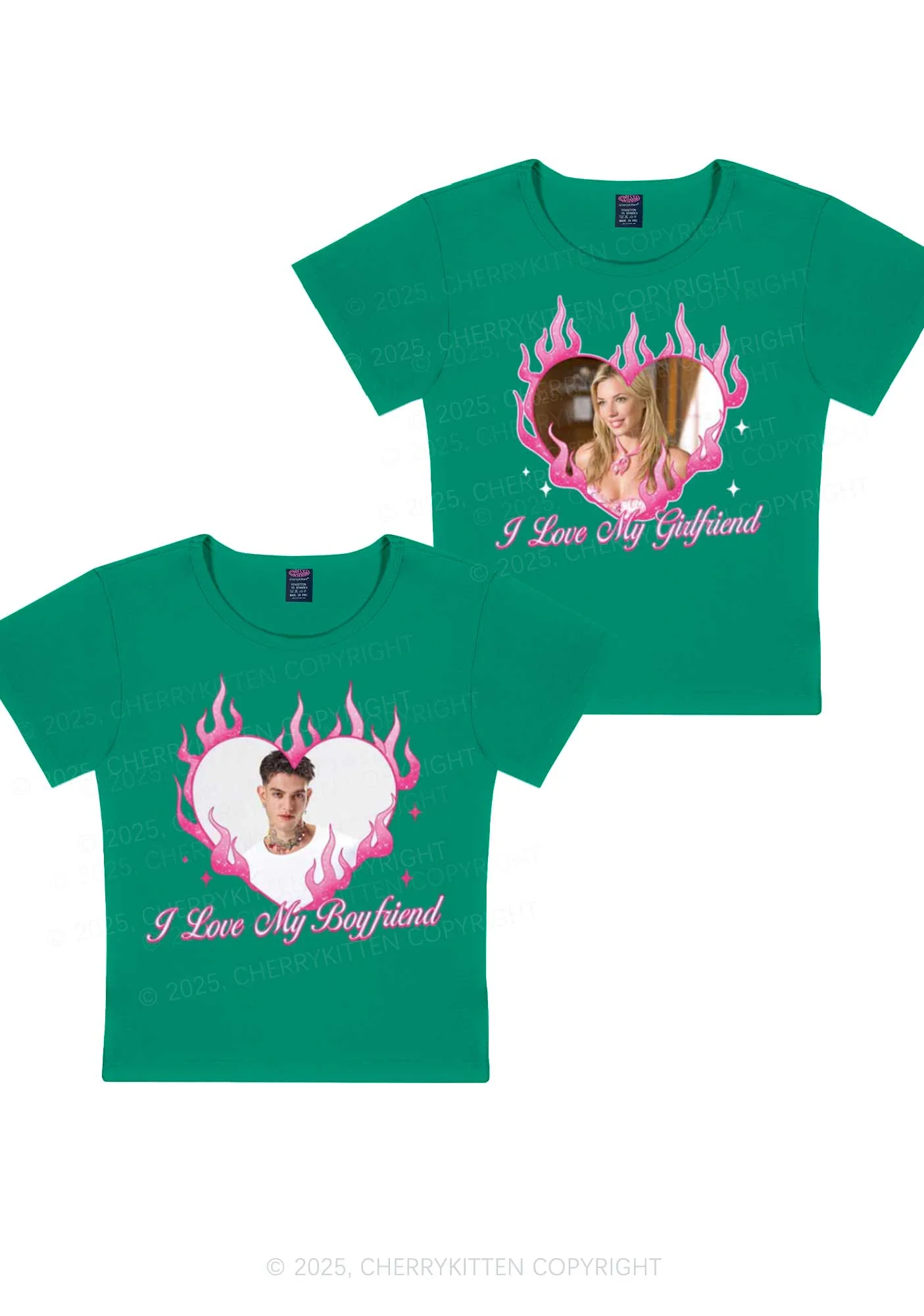 Custom I Love My GF BF Y2K Valentine's Day Baby Tee Cherrykitten - Image 8