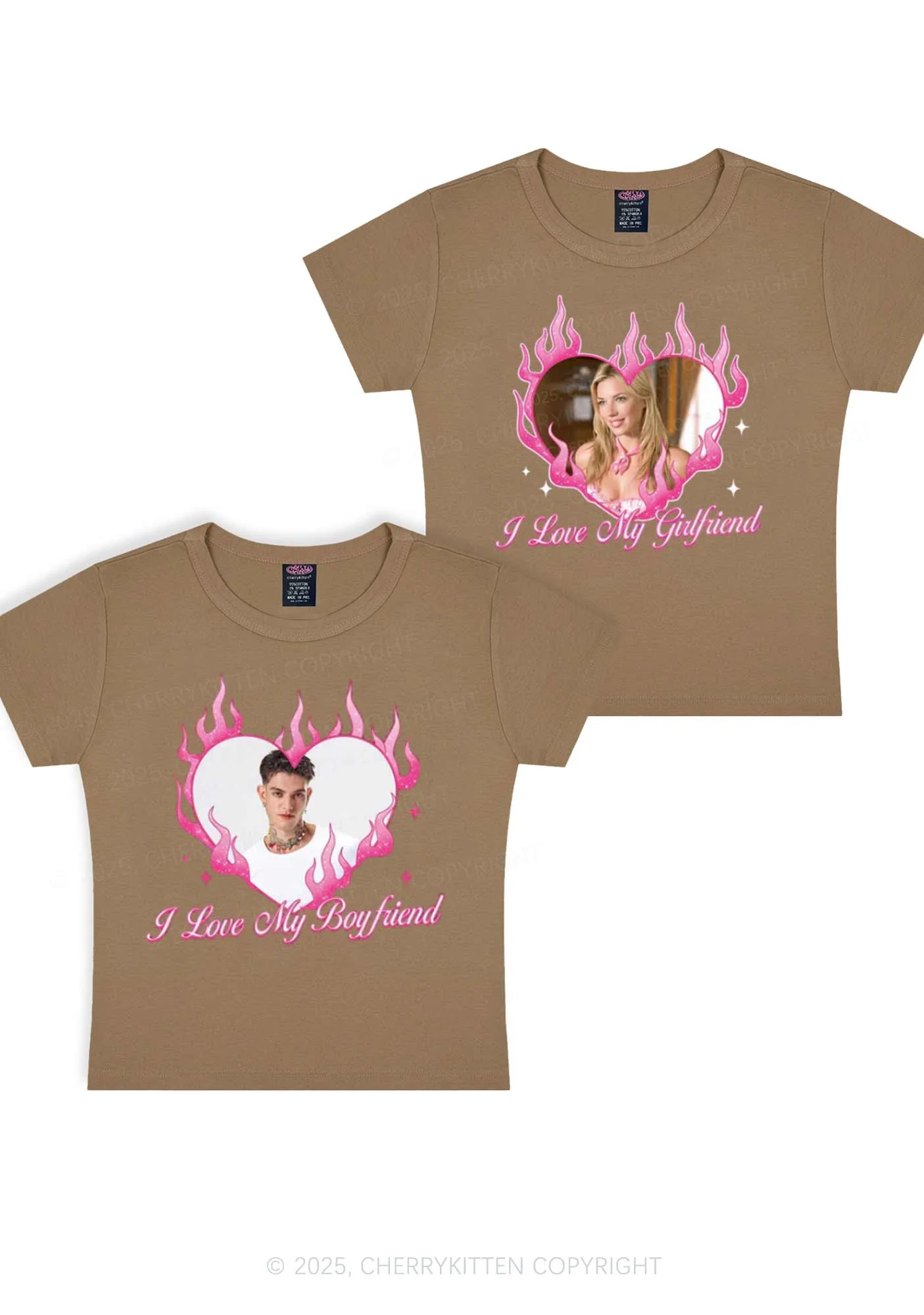 Custom I Love My GF BF Y2K Valentine's Day Baby Tee Cherrykitten - Image 9