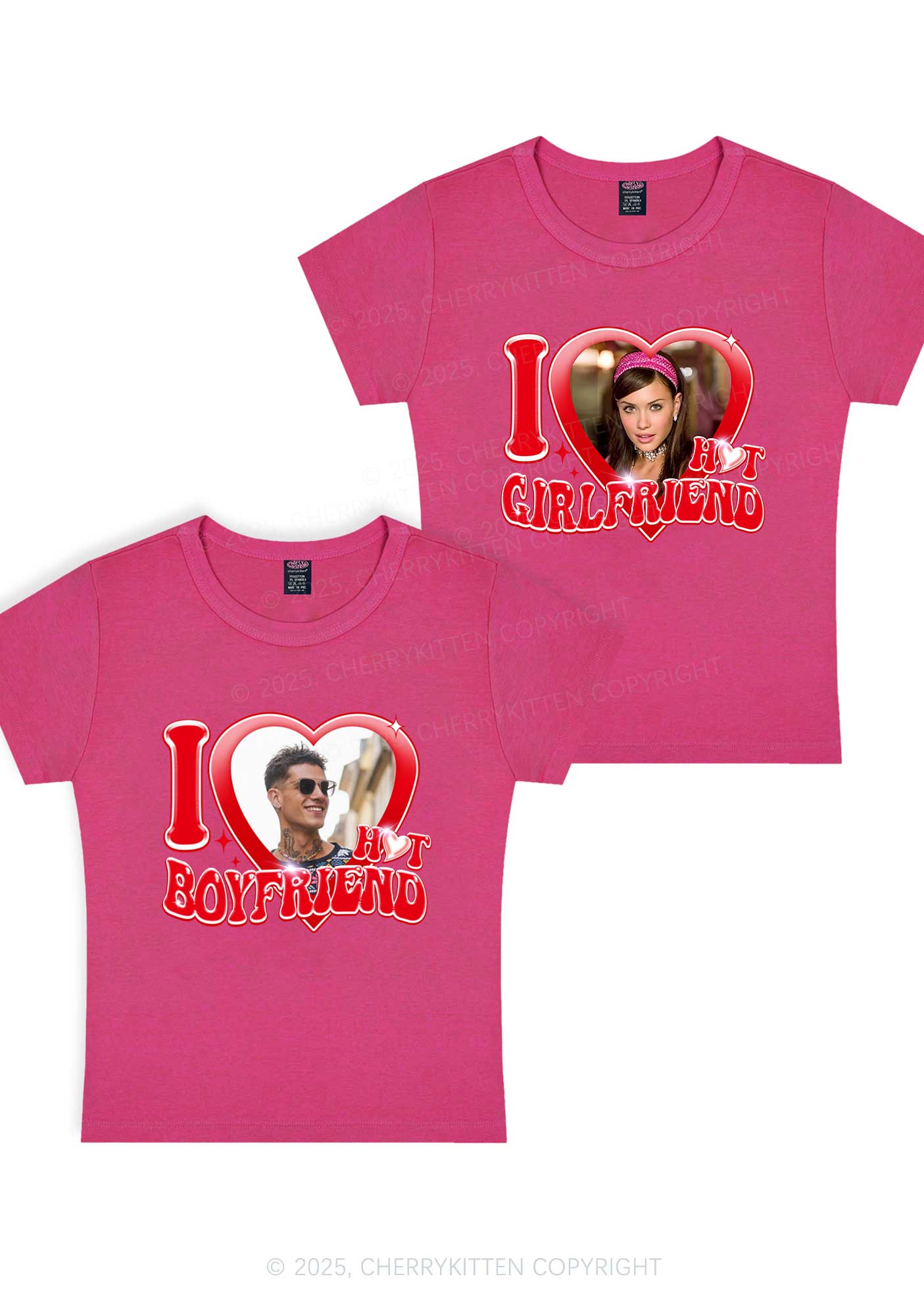 Custom I Love My Hot GF BF Y2K Valentine's Day Baby Tee Cherrykitten - Image 13