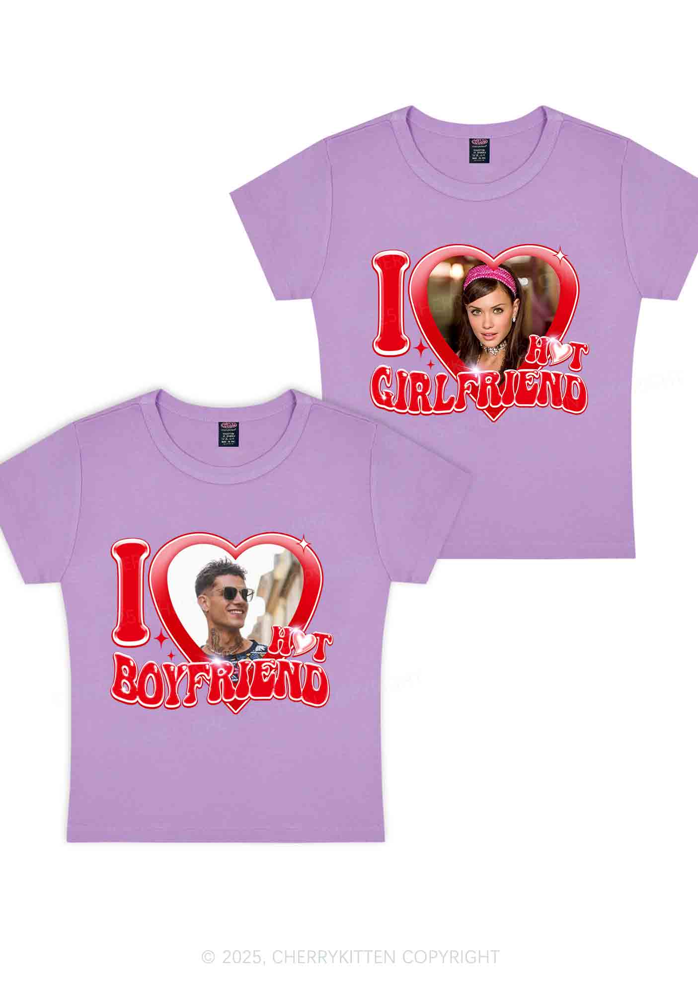 Custom I Love My Hot GF BF Y2K Valentine's Day Baby Tee Cherrykitten - Image 6