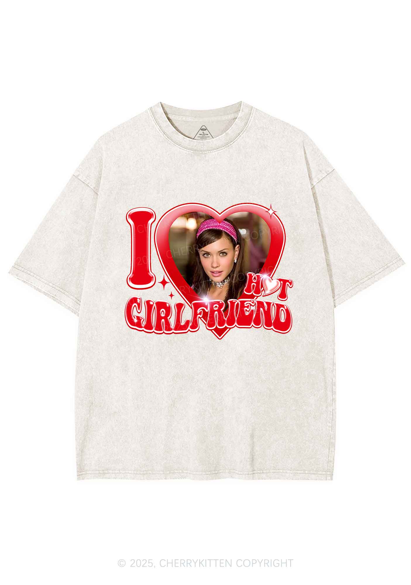 Custom I Love My Hot Girlfriend Y2K Shirts Washed Tee Cherrykitten - Image 4