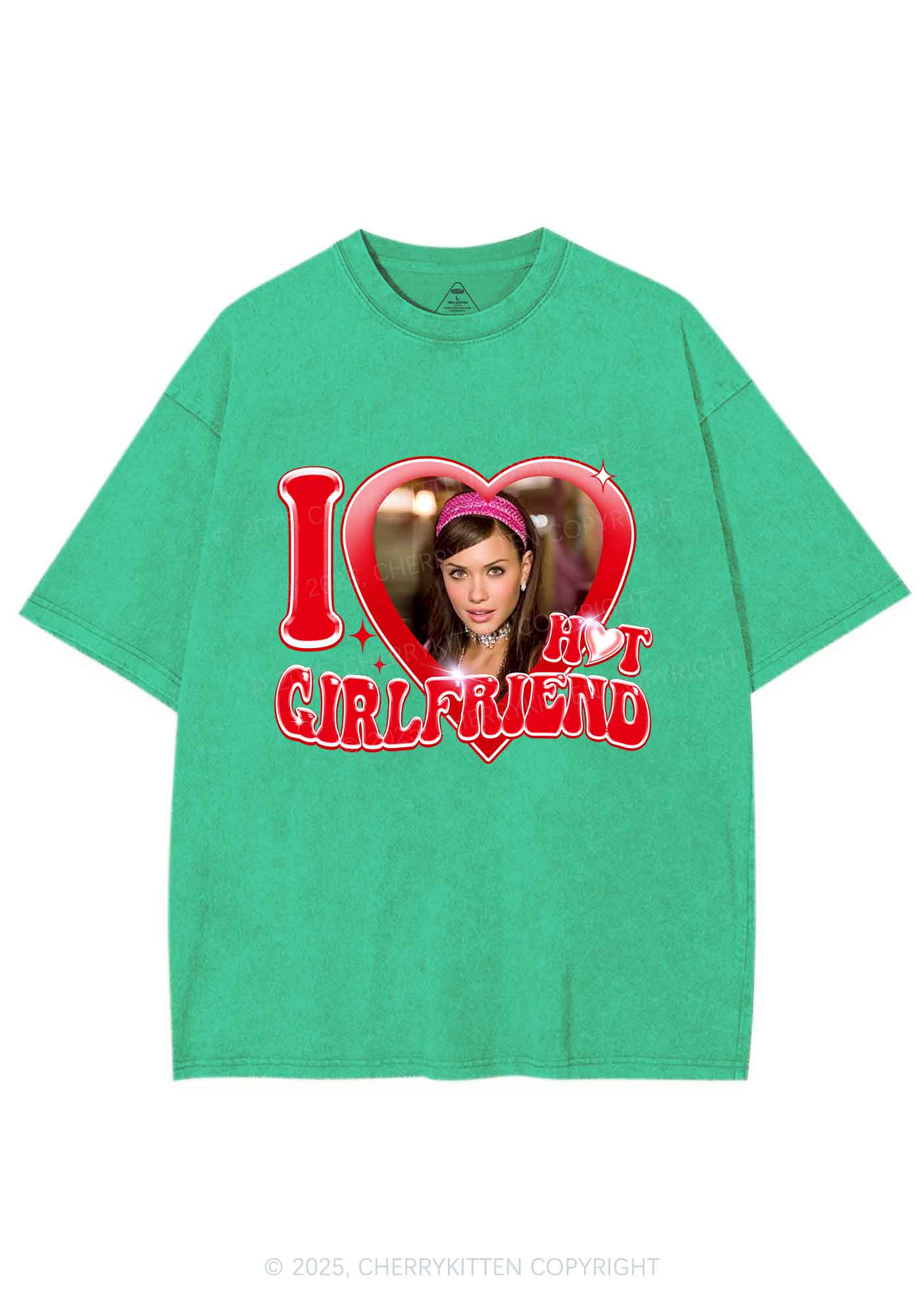 Custom I Love My Hot Girlfriend Y2K Shirts Washed Tee Cherrykitten - Image 6