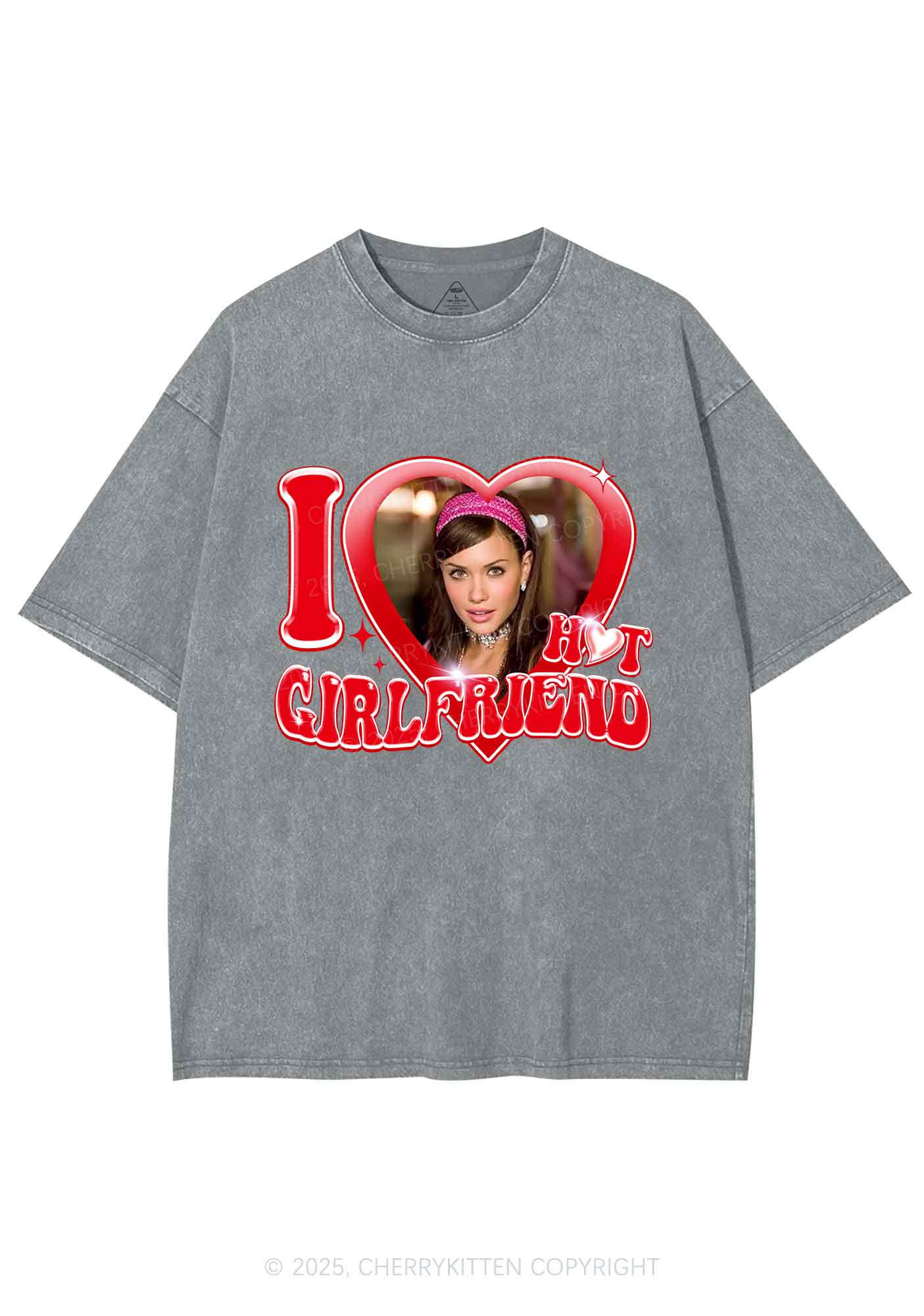 Custom I Love My Hot Girlfriend Y2K Shirts Washed Tee Cherrykitten - Image 7