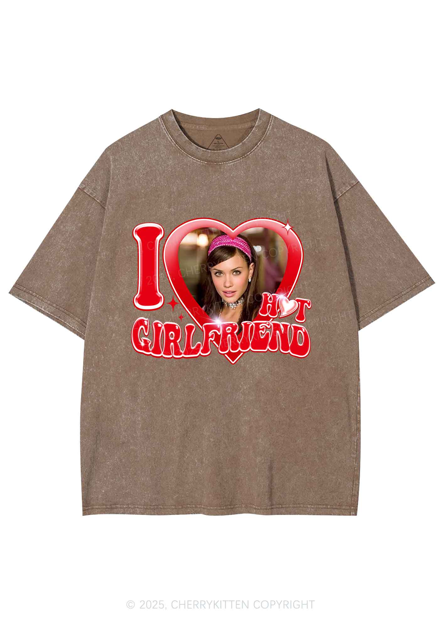 Custom I Love My Hot Girlfriend Y2K Shirts Washed Tee Cherrykitten - Image 8