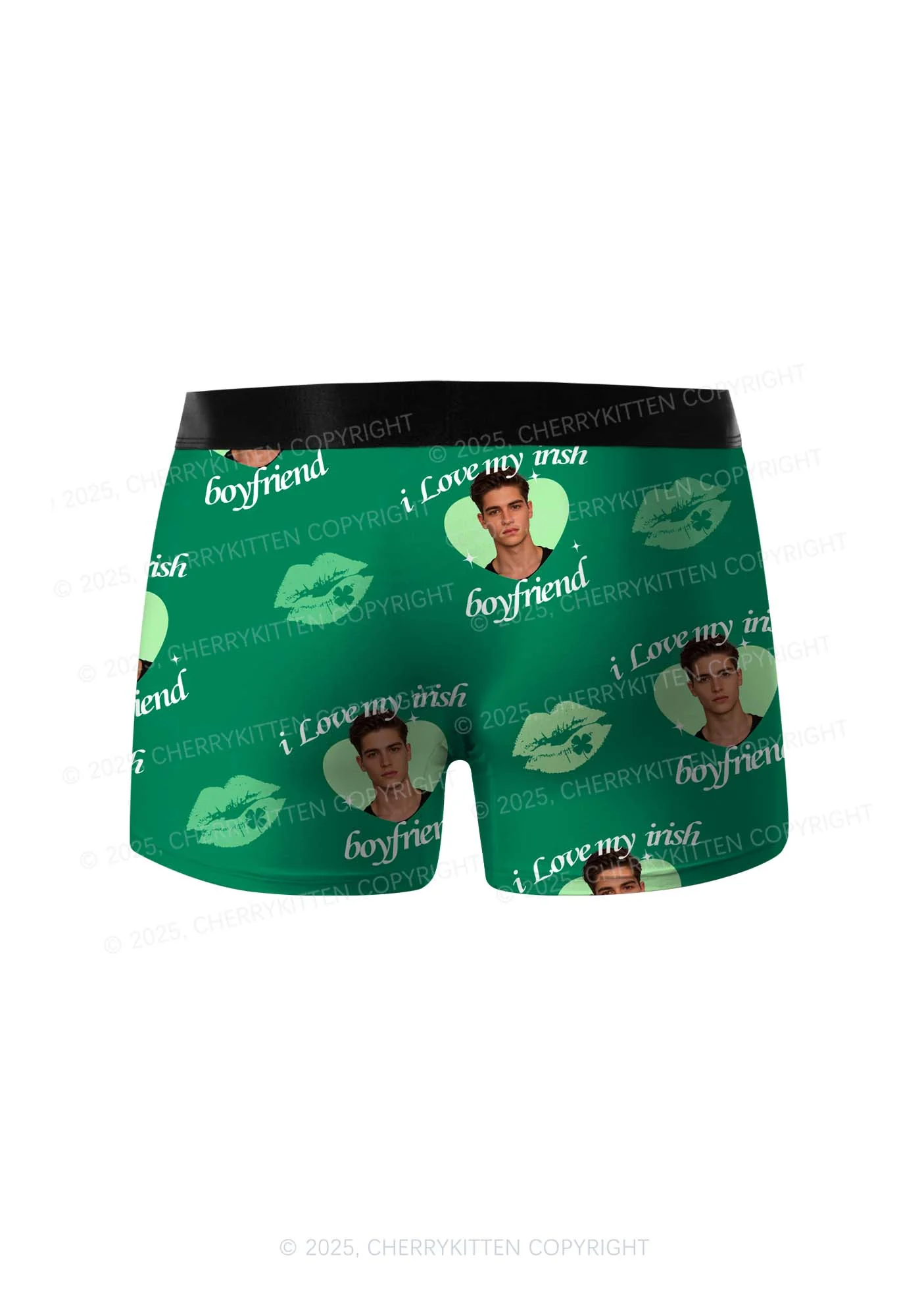 Custom I Love My Irish BF St Patricks Y2K Print Men Boxer Briefs Cherrykitten - Image 2
