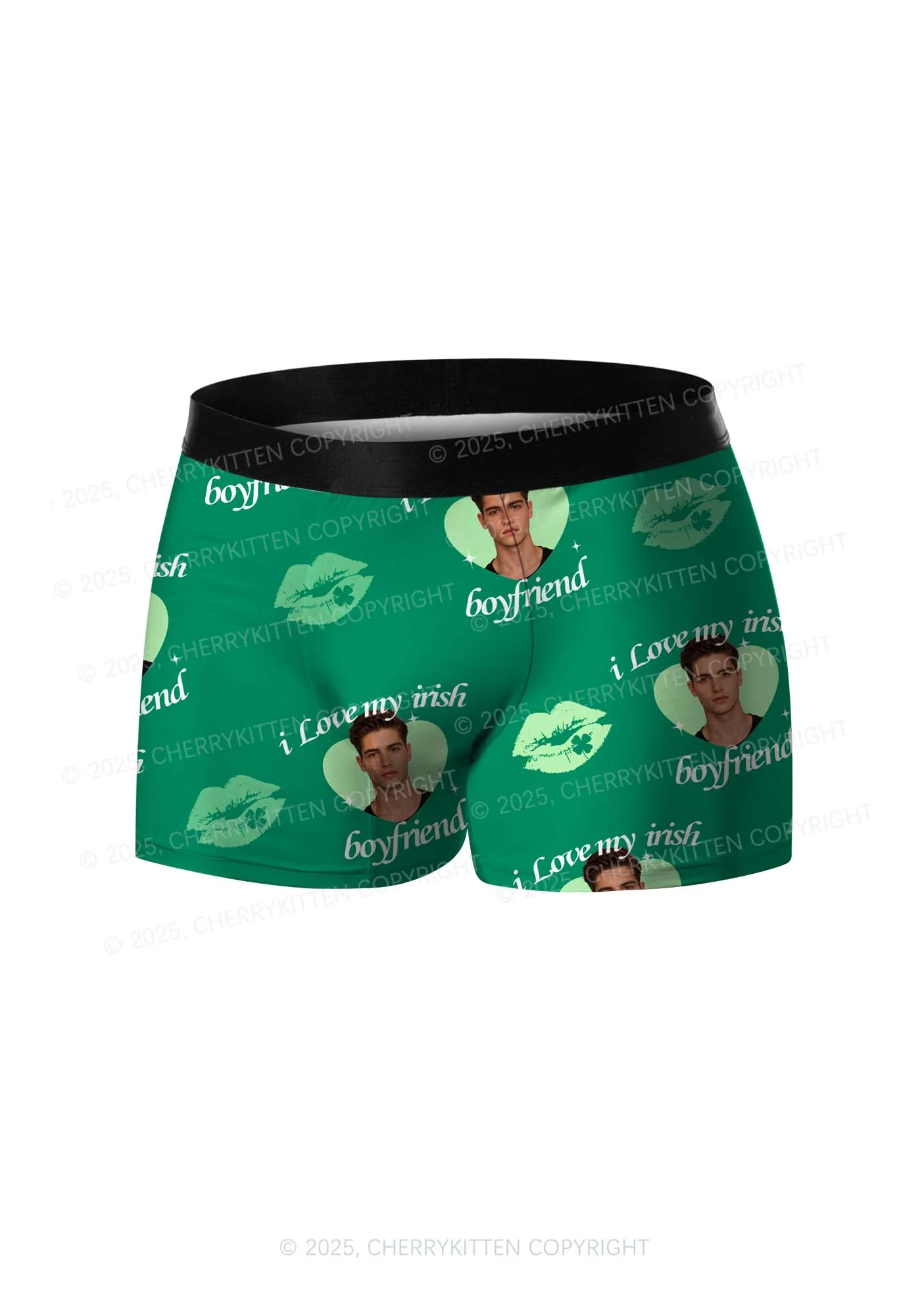 Custom I Love My Irish BF St Patricks Y2K Print Men Boxer Briefs Cherrykitten - Image 3