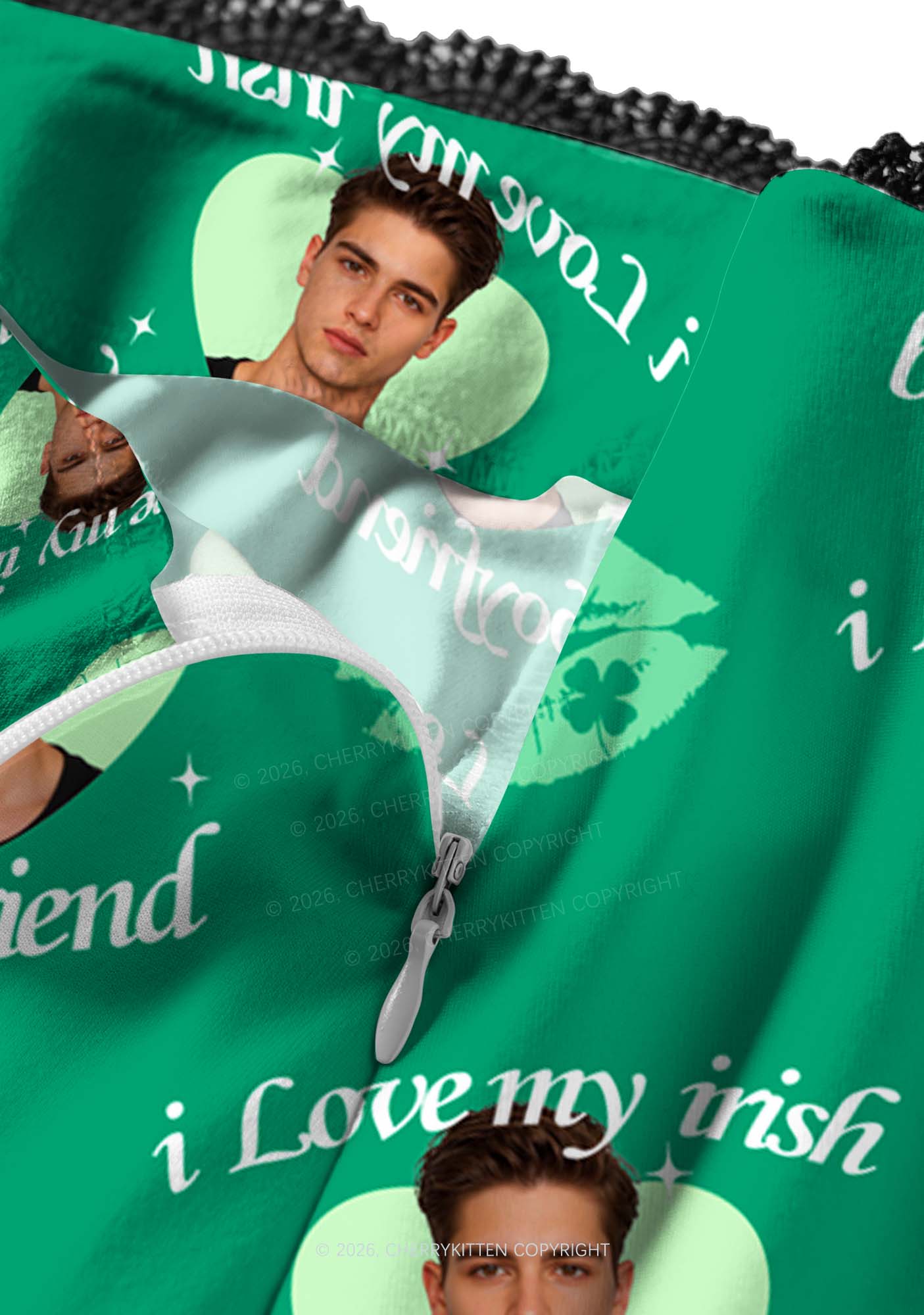 Custom I Love My Irish BF St Patricks Y2K Print Midi Skirt Cherrykitten - Image 3