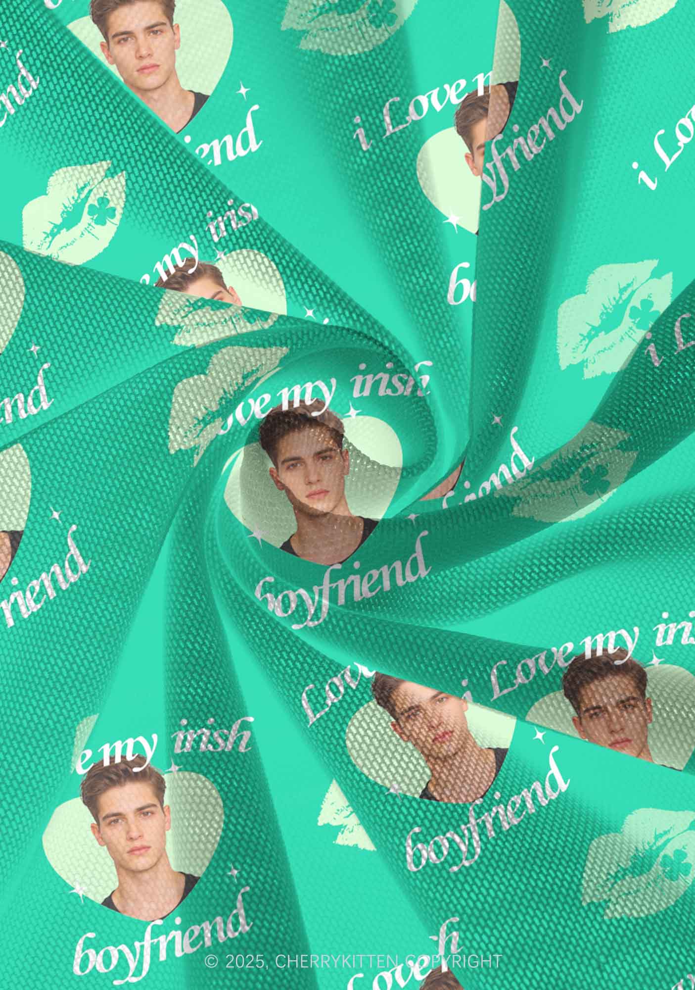 Custom I Love My Irish BF St Patricks Y2K Print Mini Layered Skirt Cherrykitten - Image 3