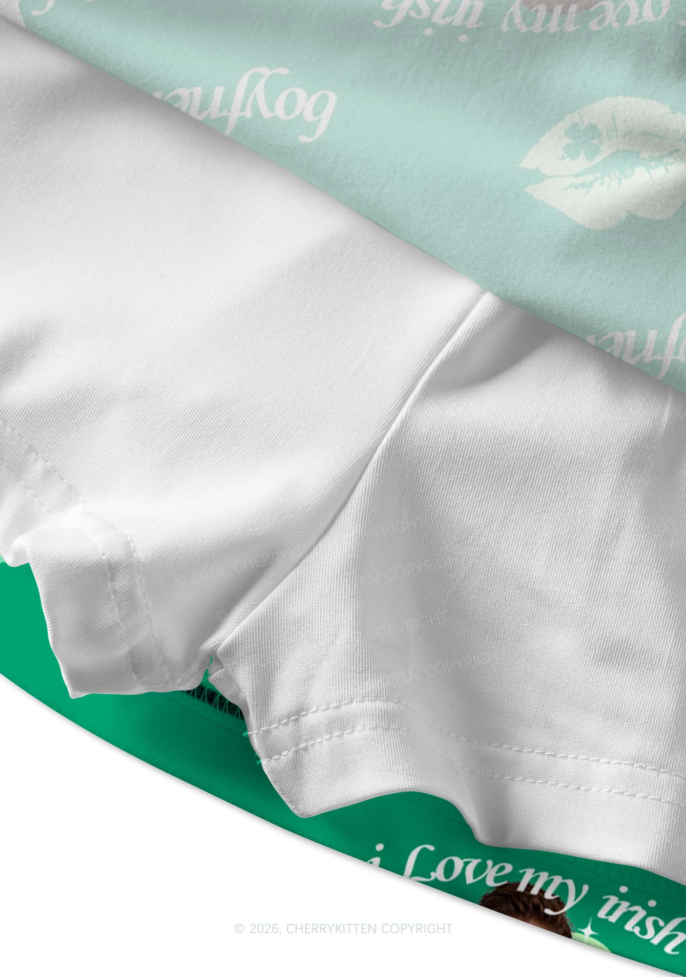 Custom I Love My Irish BF St Patricks Y2K Print Mini Skirt Cherrykitten - Image 4