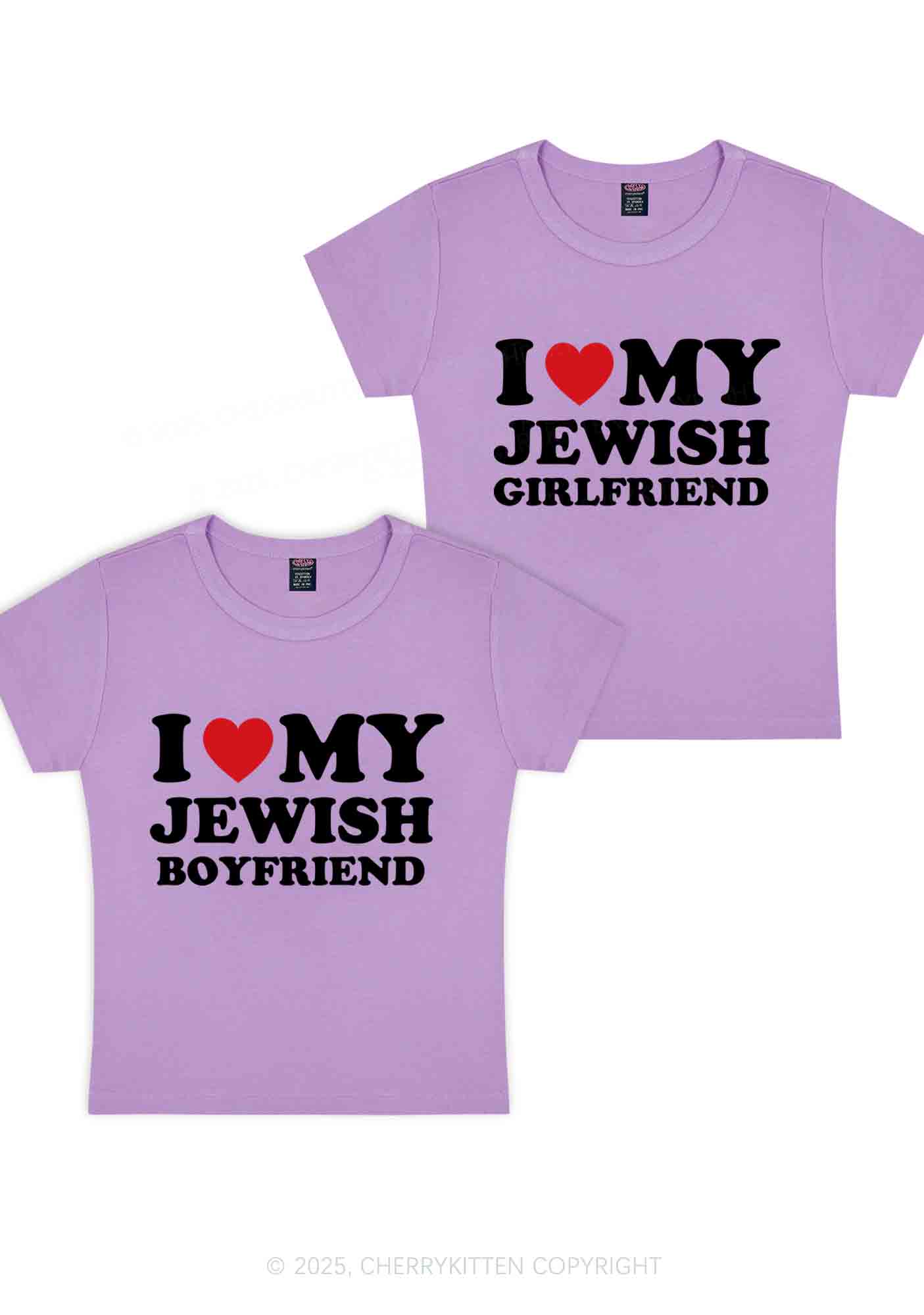 Custom I Love My Jewish GF BF Y2K Valentine's Day Baby Tee Cherrykitten - Image 6