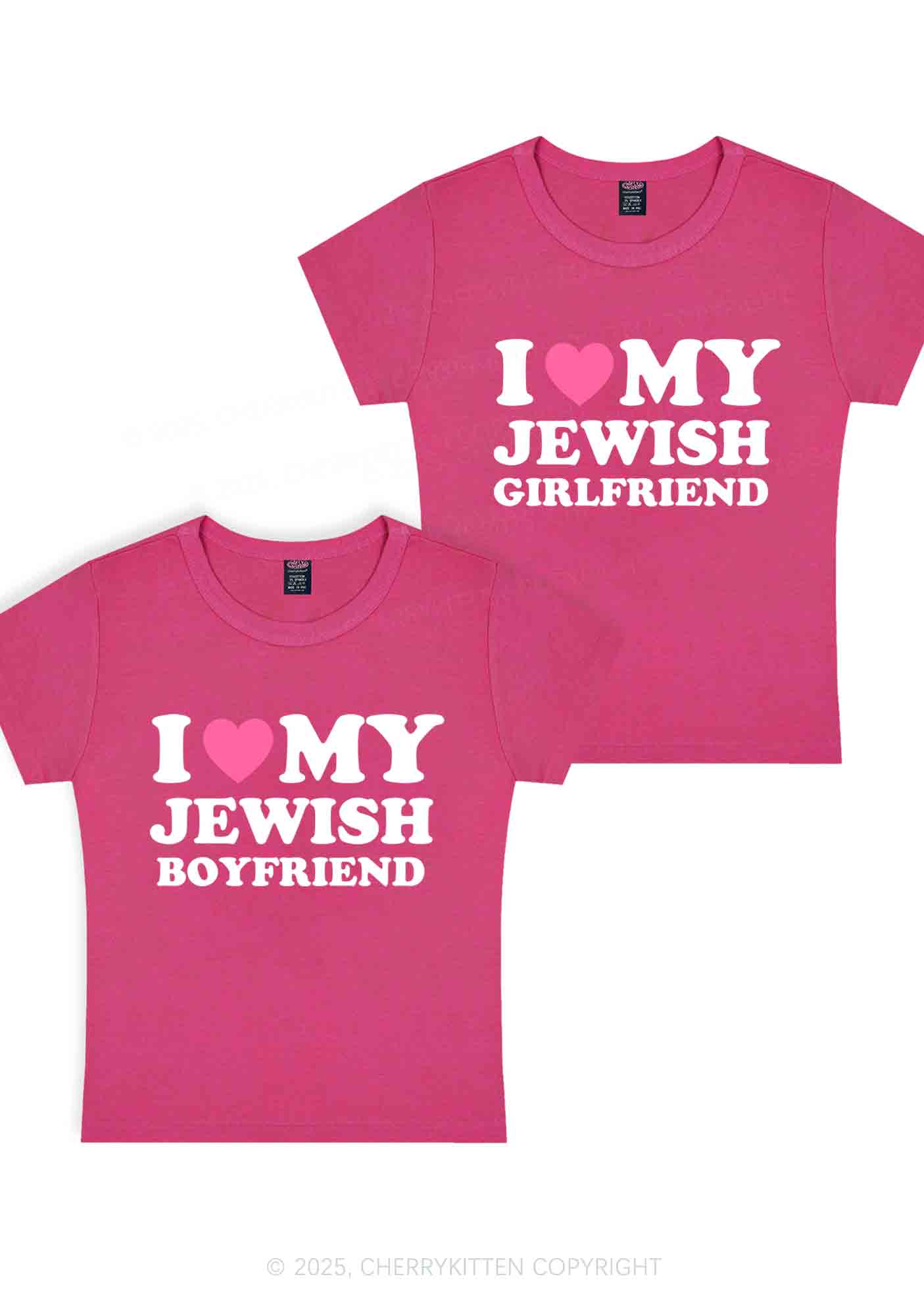 Custom I Love My Jewish GF BF Y2K Valentine's Day Baby Tee Cherrykitten - Image 8