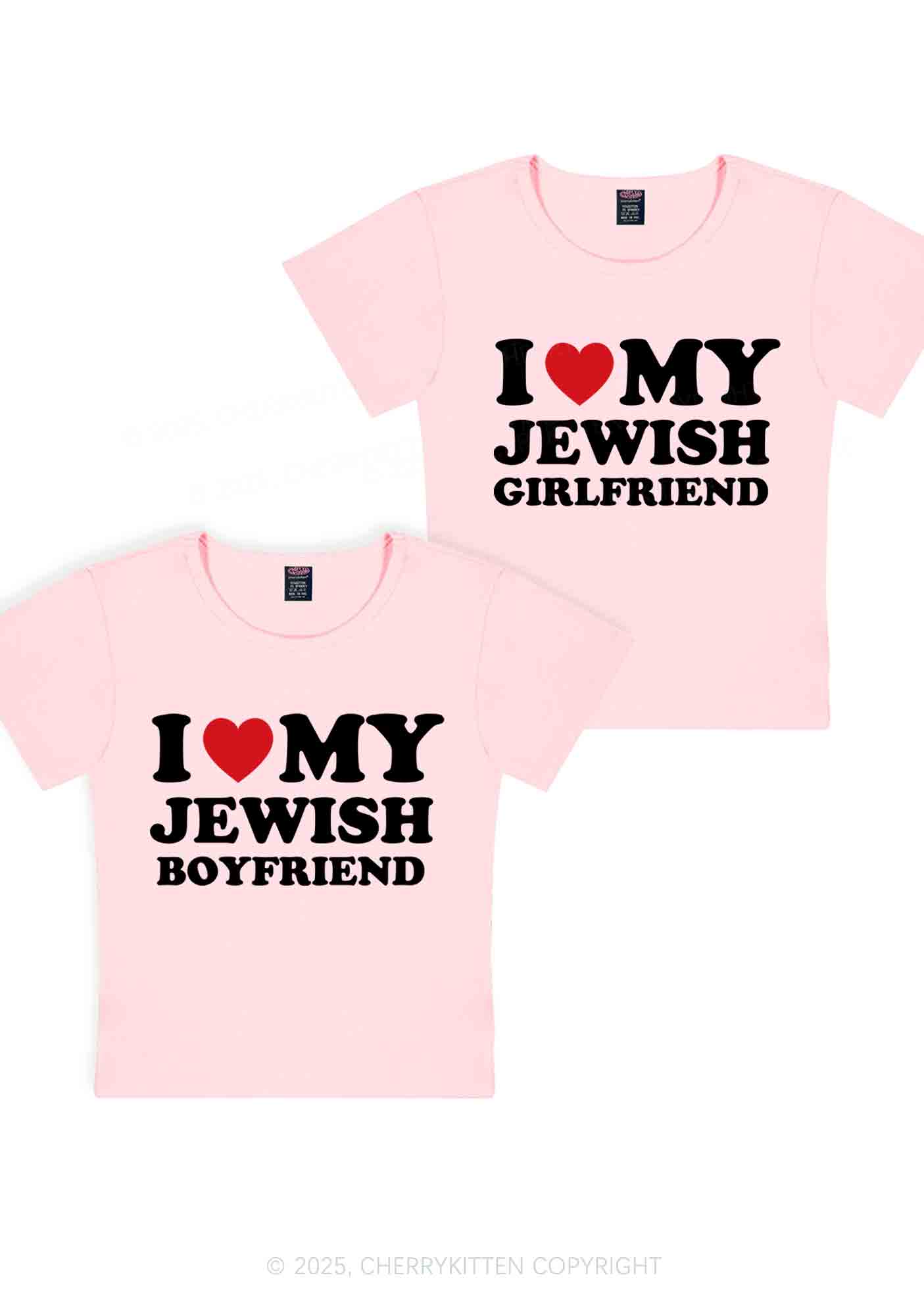 Custom I Love My Jewish GF BF Y2K Valentine's Day Baby Tee Cherrykitten - Image 9