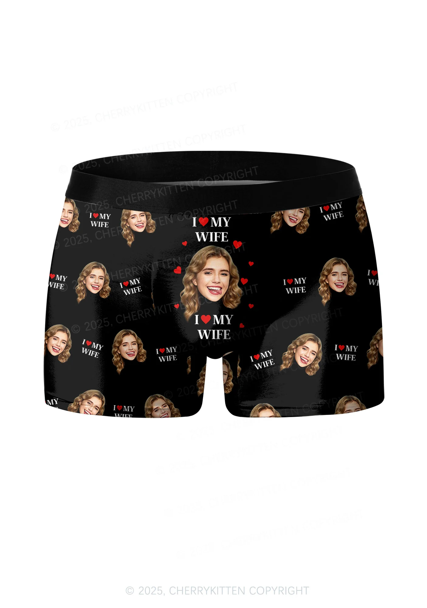 Custom I Love My Wife Valentine's Day Y2K Print Couples Boxer Thong Set Cherrykitten - Image 4