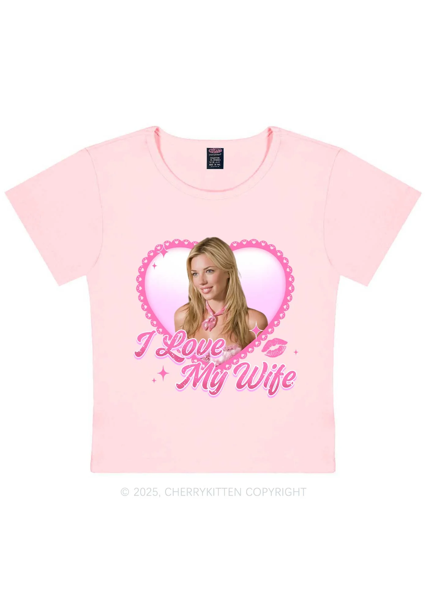 Custom I Love My Wife Y2K Baby Tee Cherrykitten - Image 10
