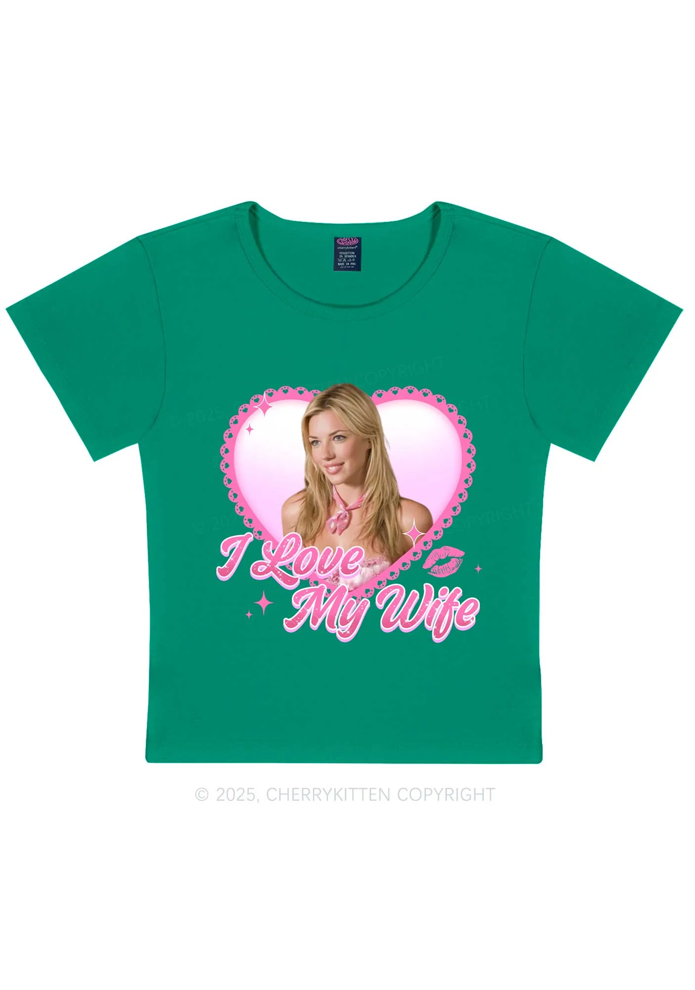 Custom I Love My Wife Y2K Baby Tee Cherrykitten - Image 11