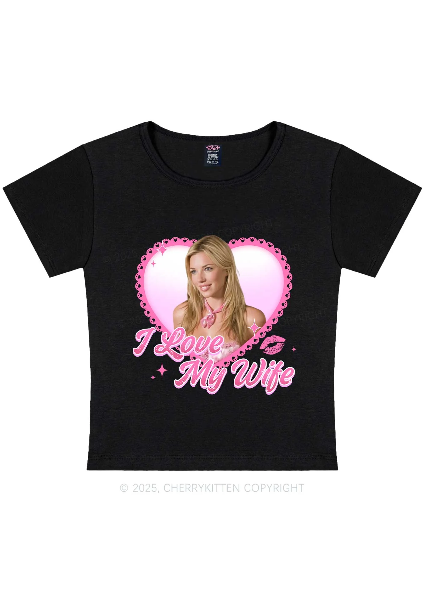 Custom I Love My Wife Y2K Baby Tee Cherrykitten - Image 3
