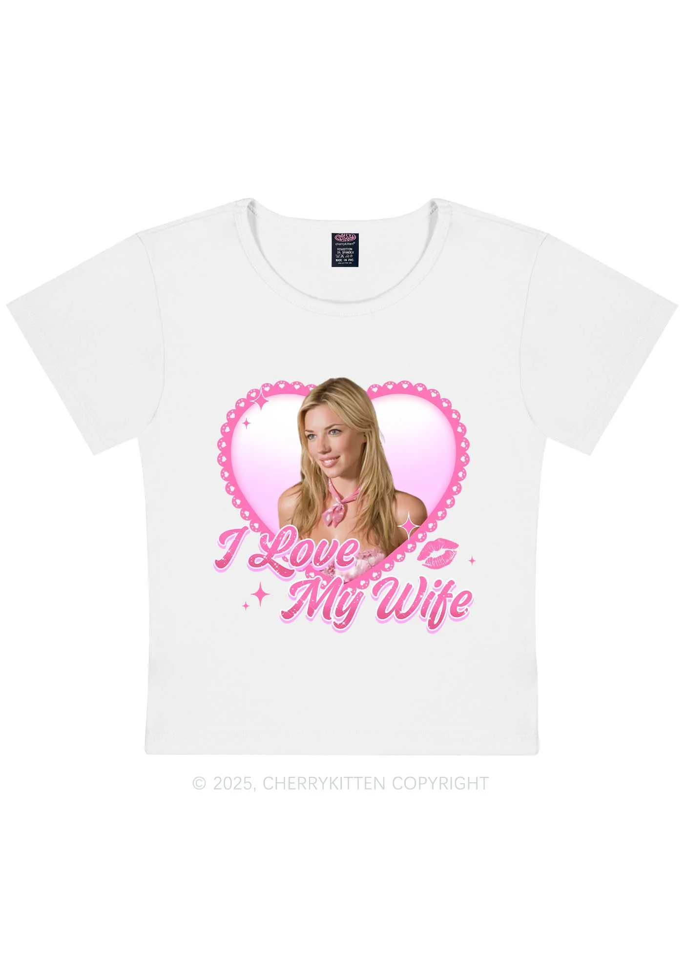 Custom I Love My Wife Y2K Baby Tee Cherrykitten - Image 4