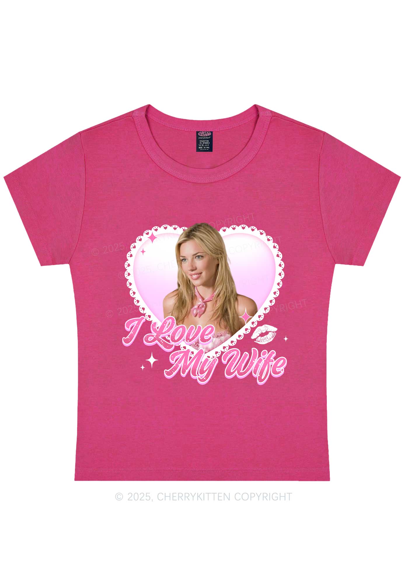 Custom I Love My Wife Y2K Baby Tee Cherrykitten - Image 5