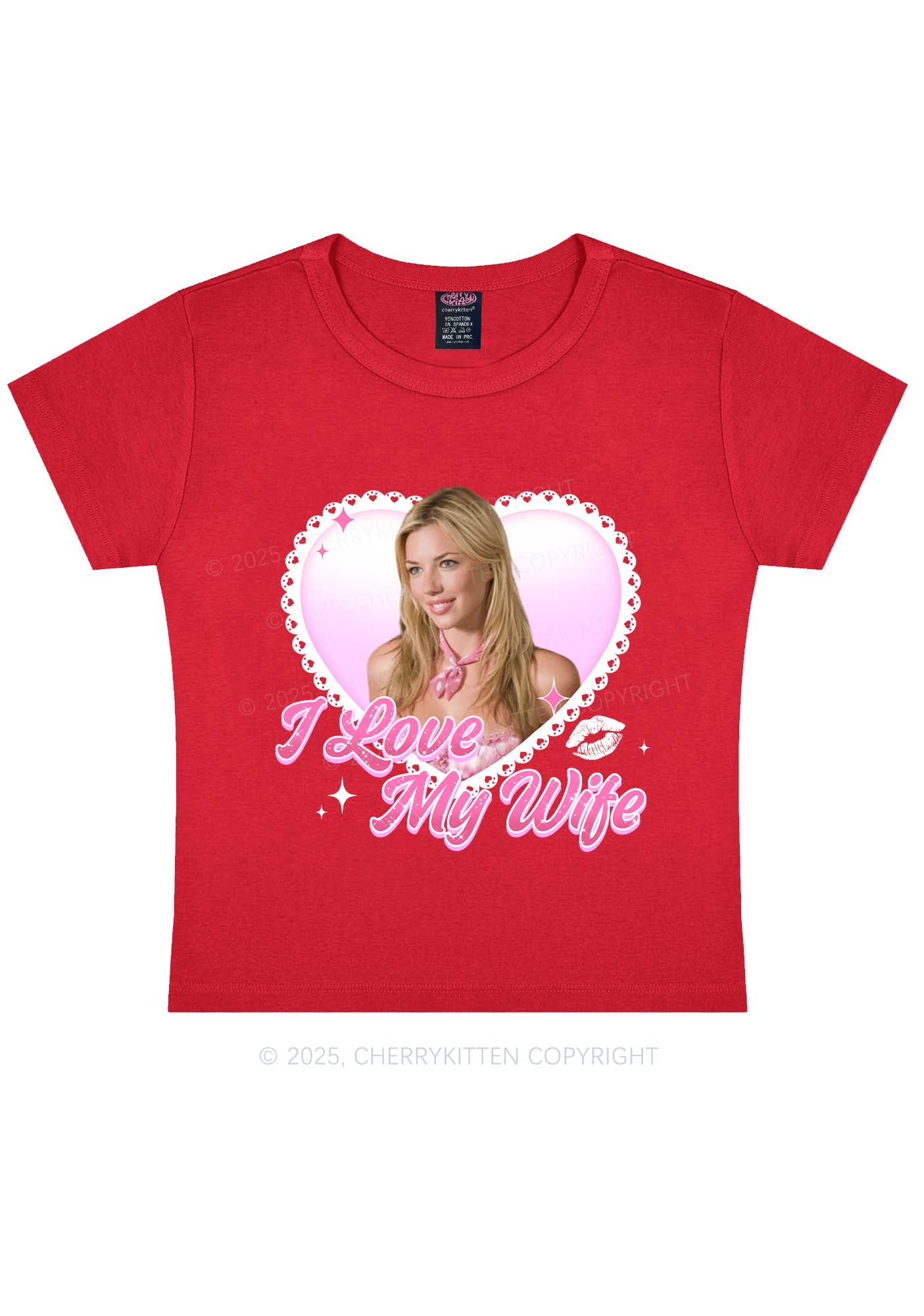 Custom I Love My Wife Y2K Baby Tee Cherrykitten - Image 6
