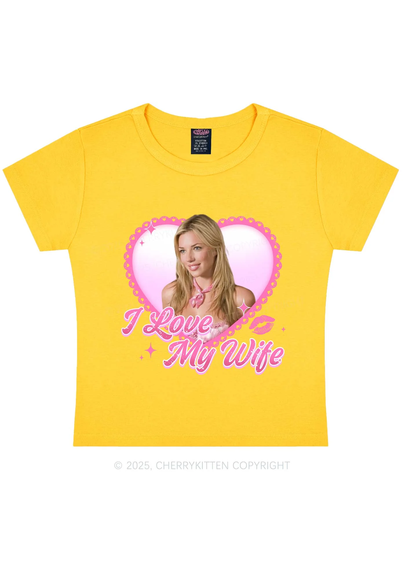 Custom I Love My Wife Y2K Baby Tee Cherrykitten - Image 7