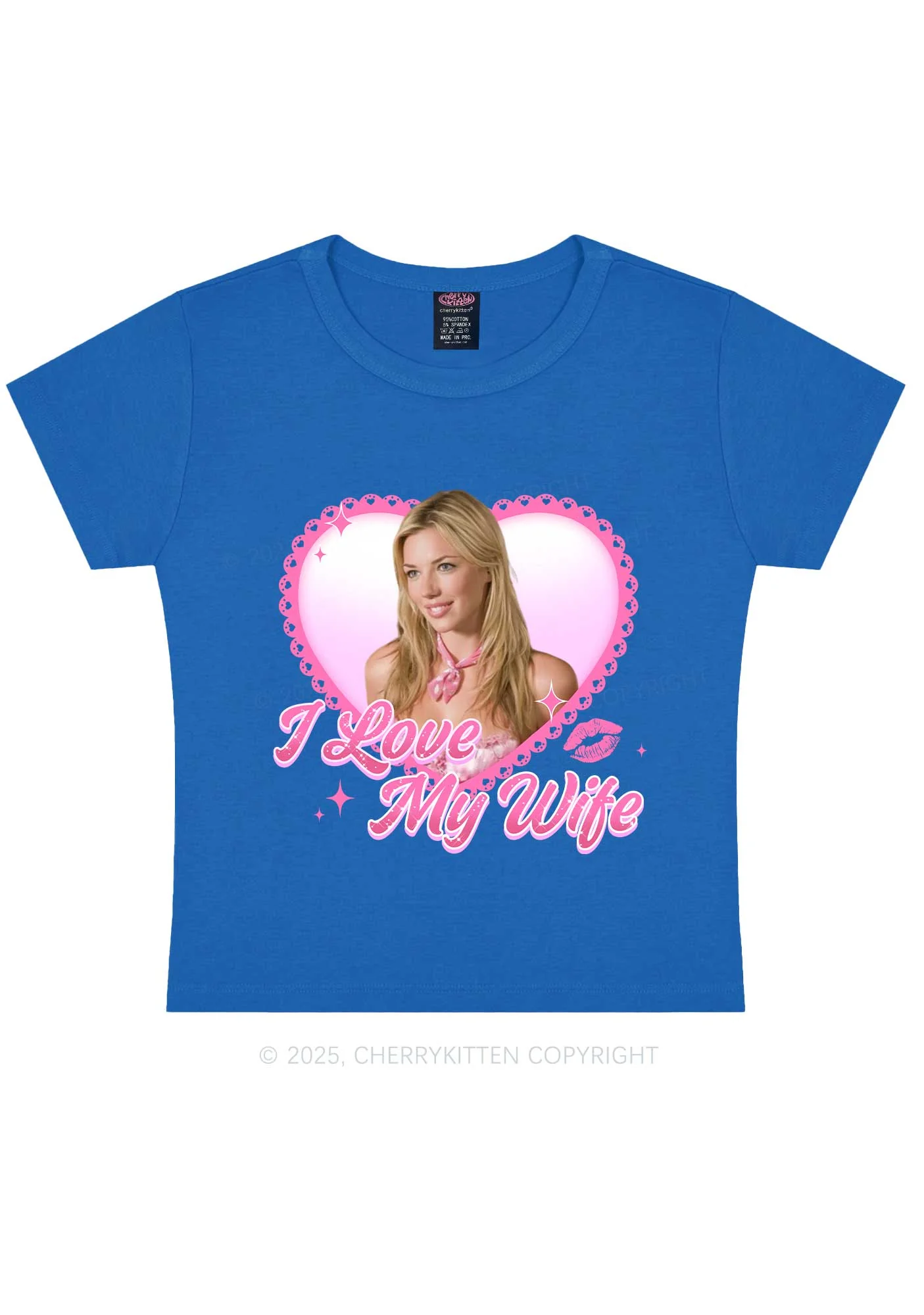 Custom I Love My Wife Y2K Baby Tee Cherrykitten - Image 8