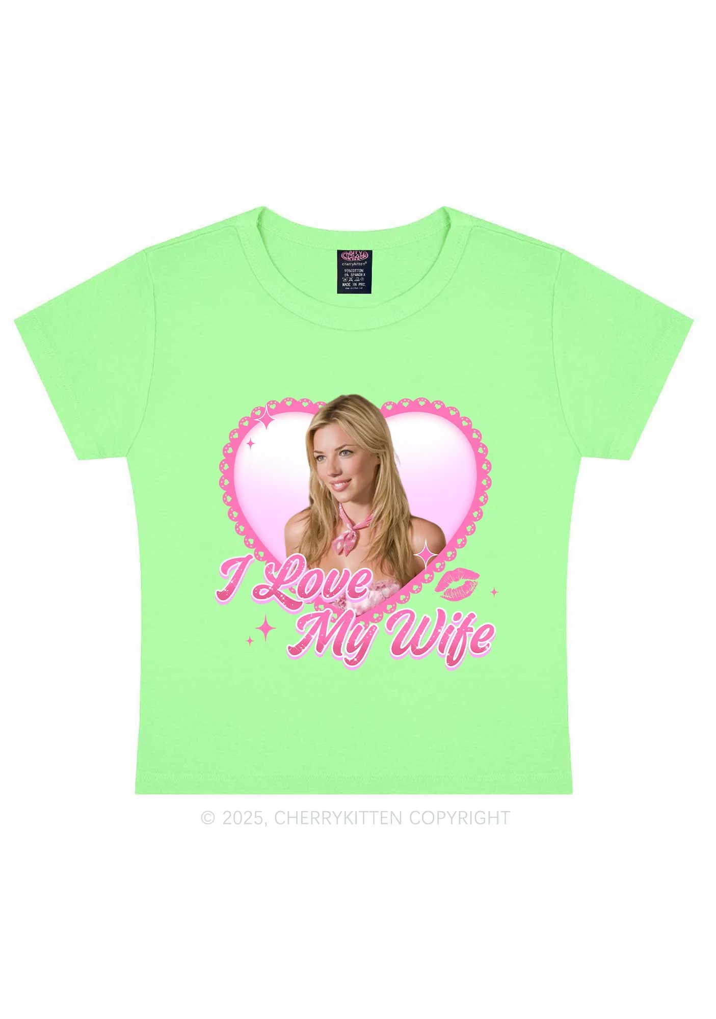 Custom I Love My Wife Y2K Baby Tee Cherrykitten - Image 9