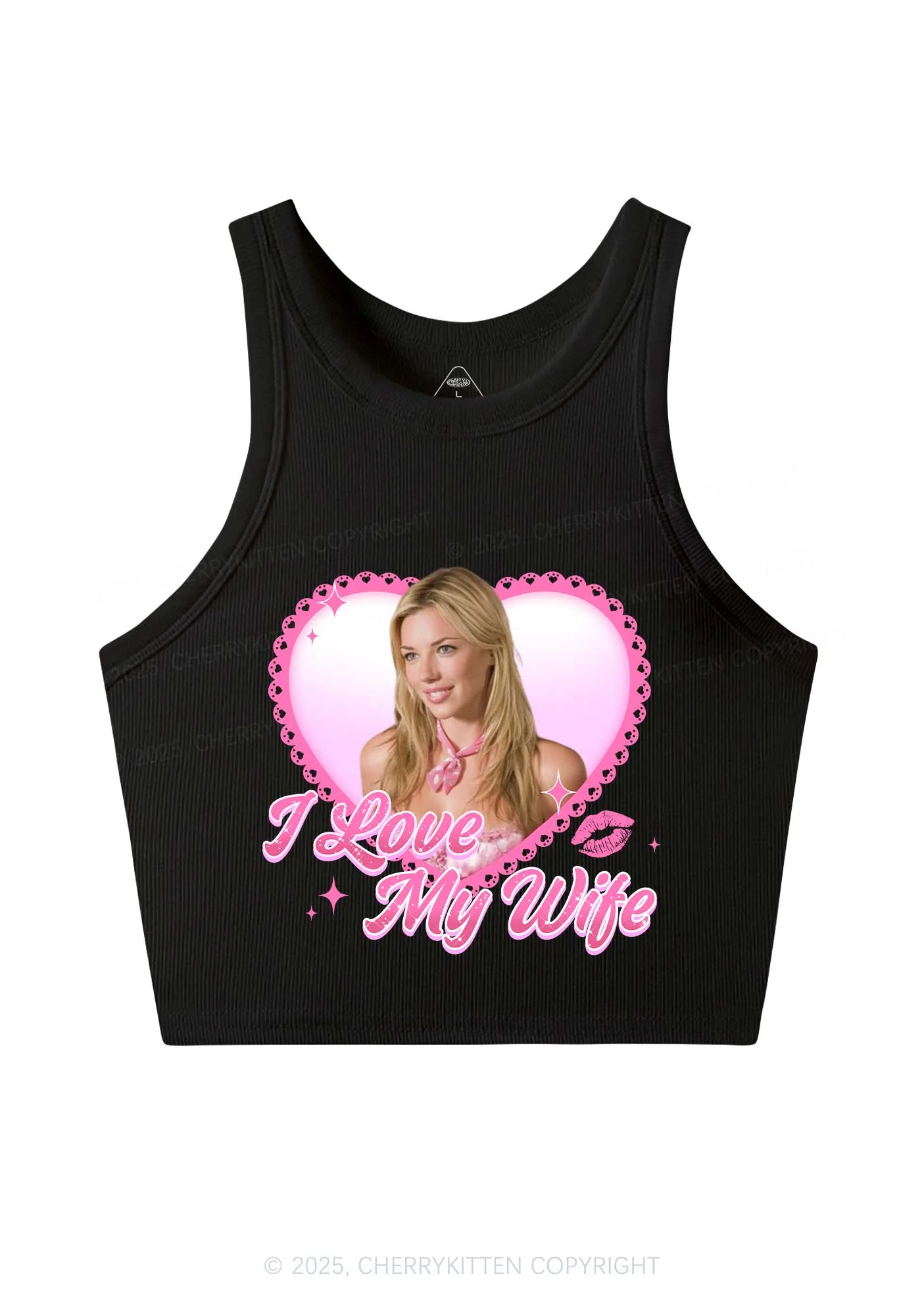 Custom I Love My Wife Y2K Crop Tank Top Cherrykitten - Image 3