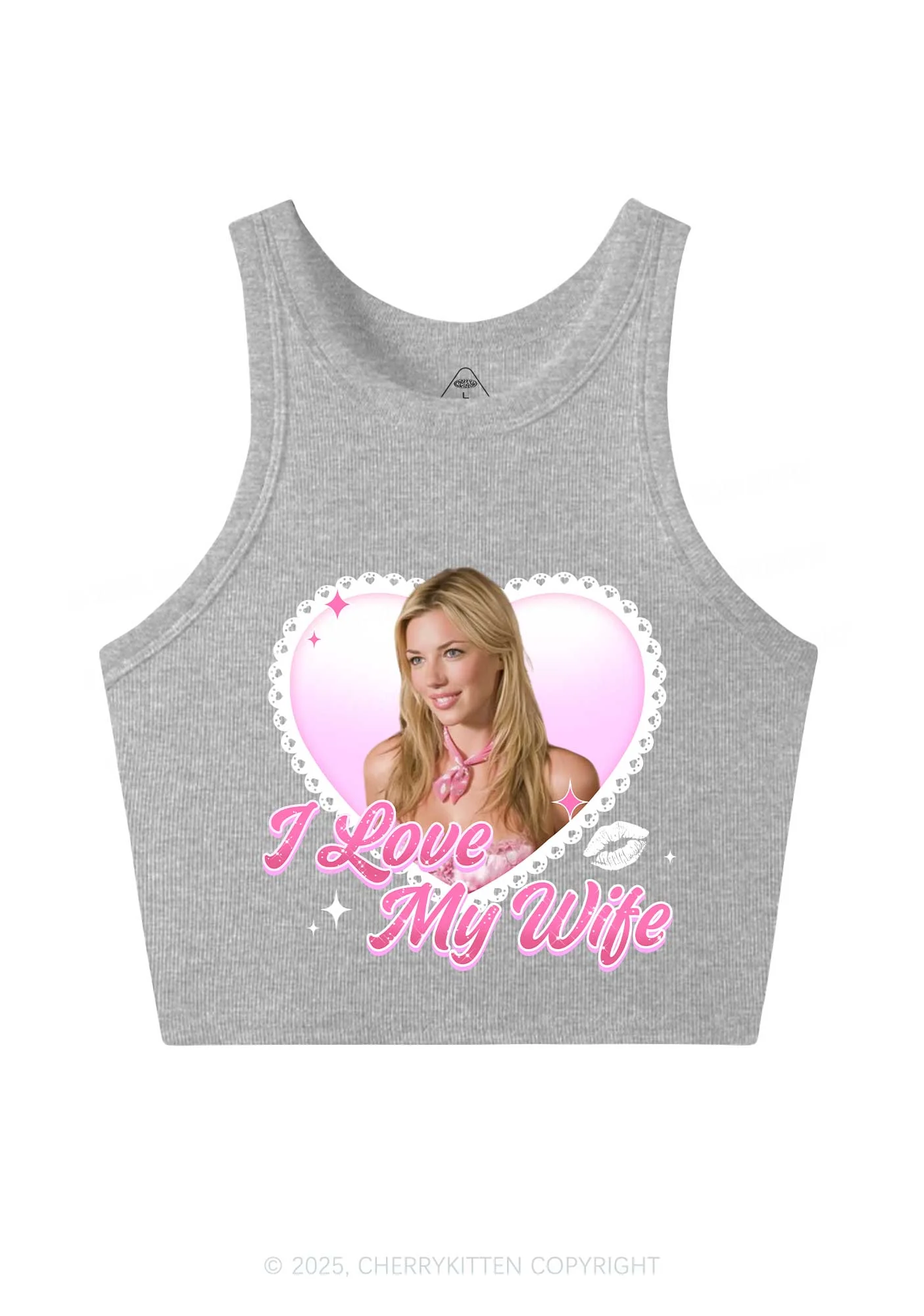 Custom I Love My Wife Y2K Crop Tank Top Cherrykitten - Image 5