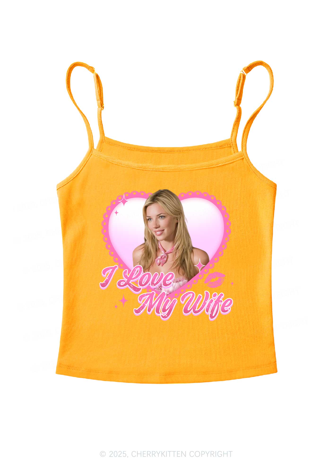 Custom I Love My Wife Y2K Spaghetti Strap Cami Cherrykitten - Image 6