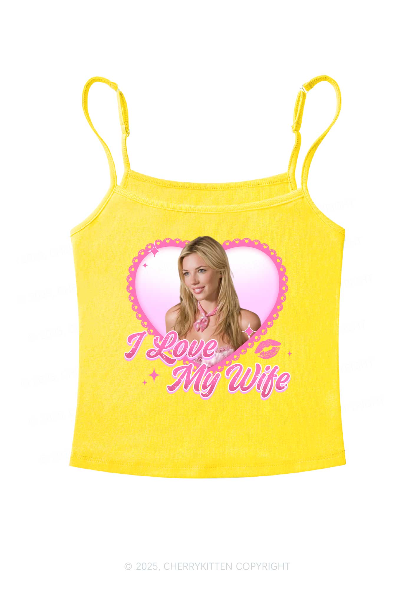 Custom I Love My Wife Y2K Spaghetti Strap Cami Cherrykitten - Image 7