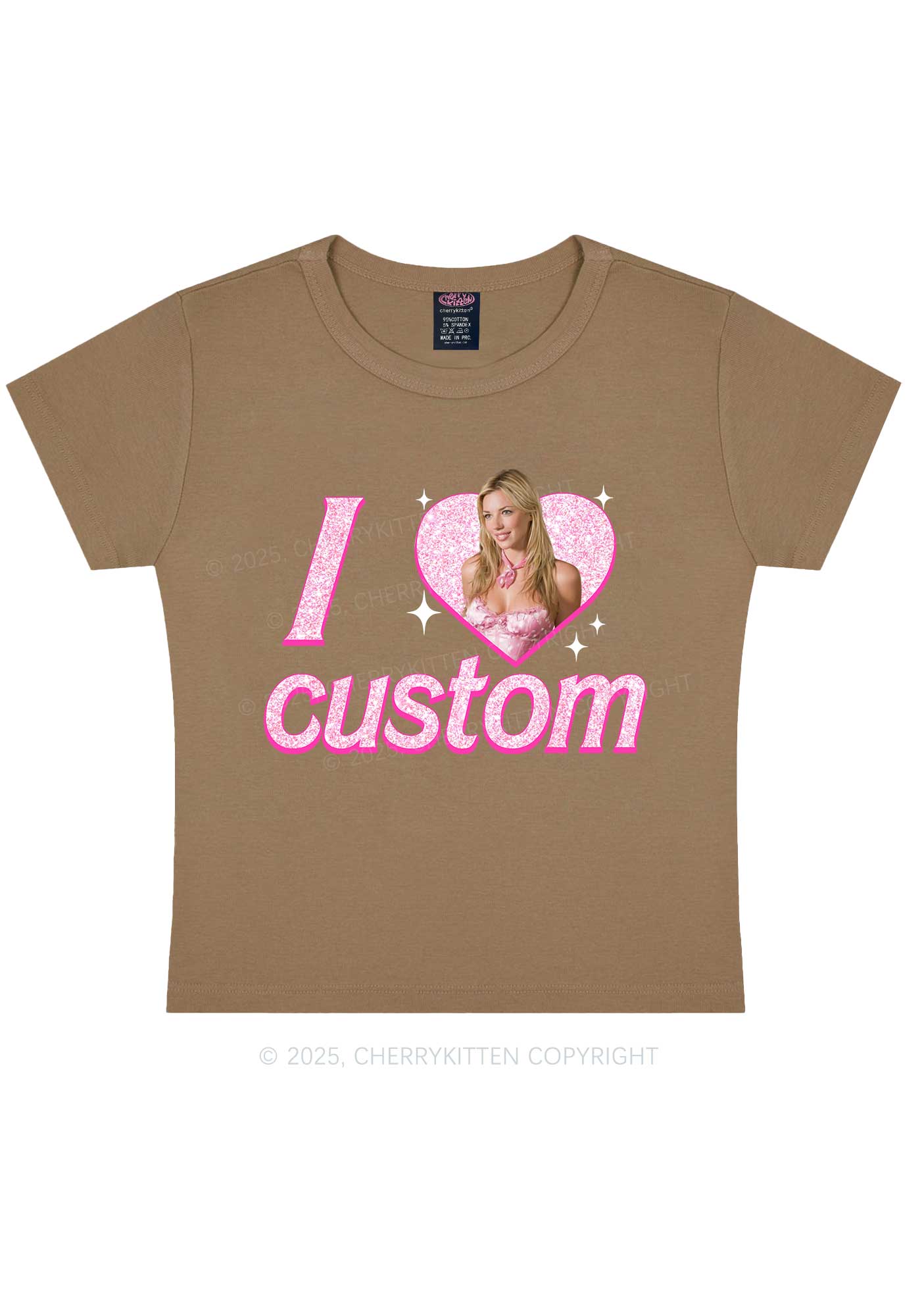 Custom I Love Photo Y2K Baby Tee Cherrykitten - Image 12