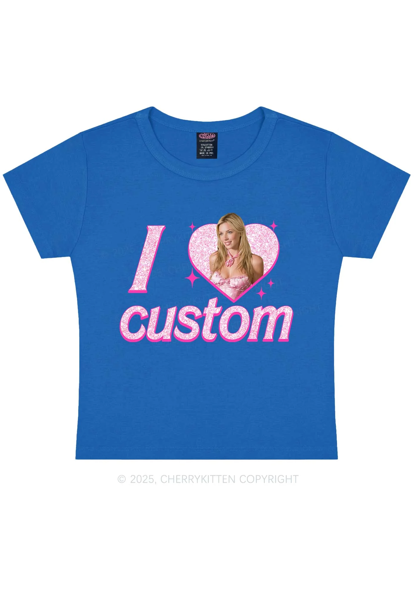 Custom I Love Photo Y2K Baby Tee Cherrykitten - Image 8
