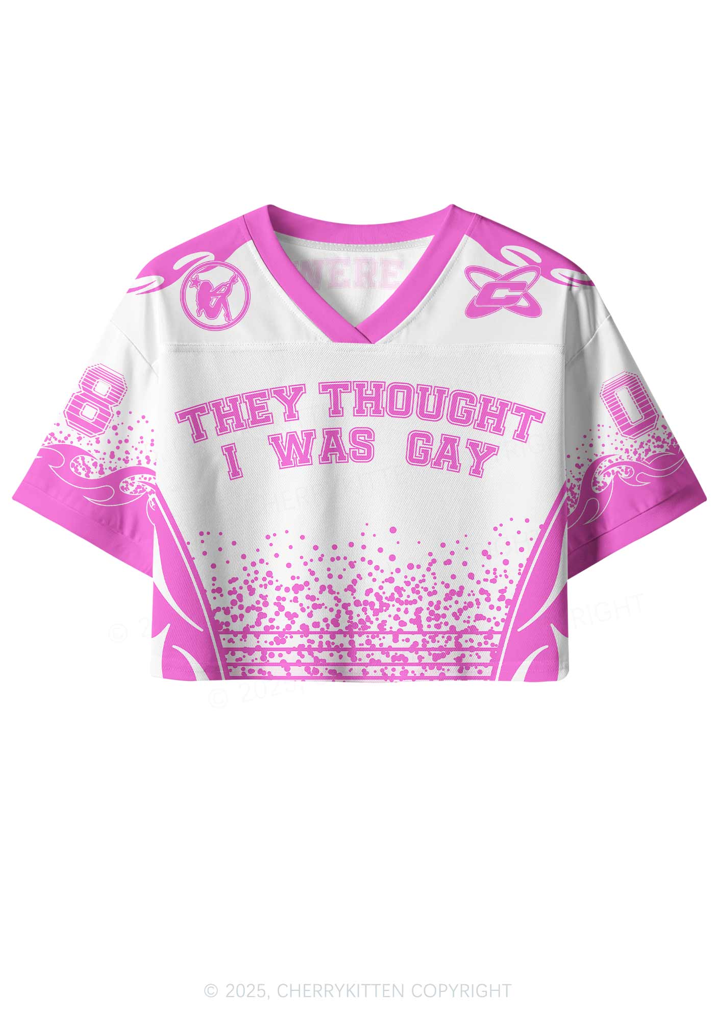 Custom I Was Gay Pride Y2K Crop Sport Jersey Shirts Cherrykitten - Image 3