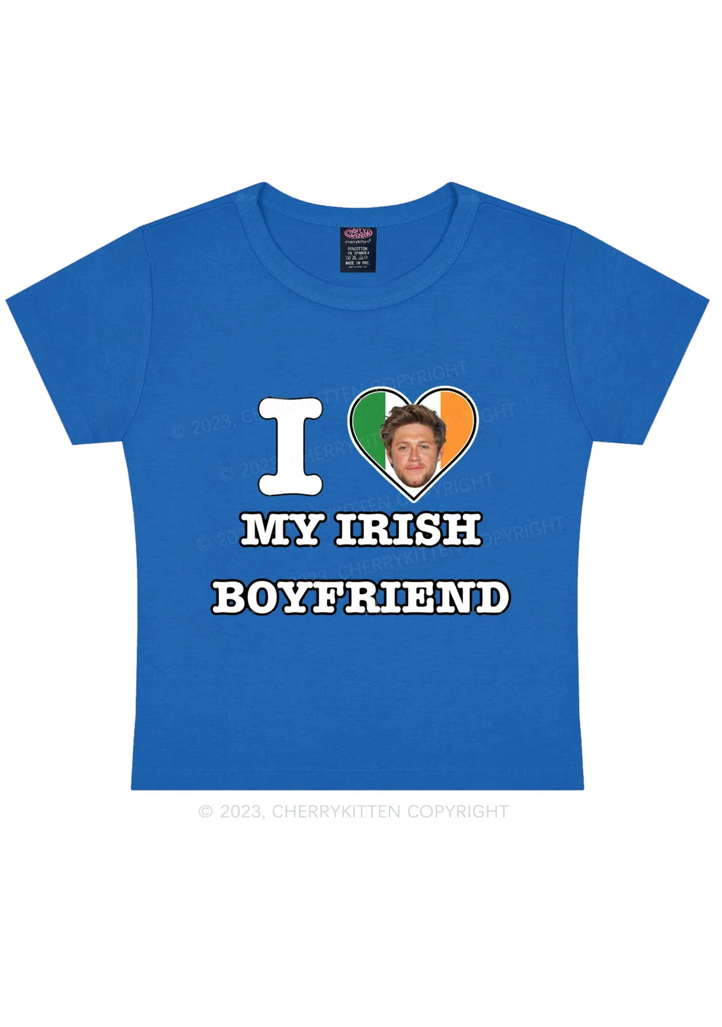 Custom Irish Boyfriend Photo St Patricks Y2K Baby Tee Cherrykitten - Image 8