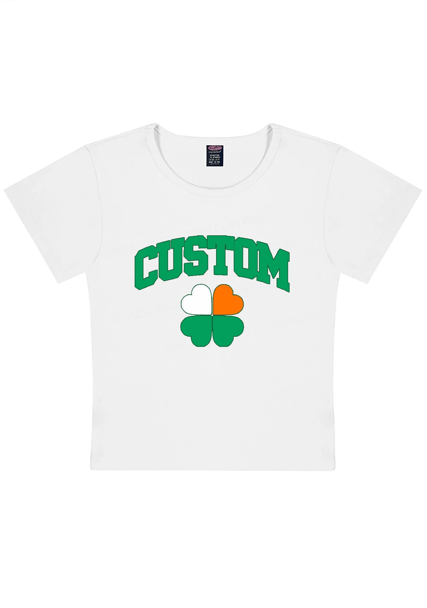 Custom Irish Luck Shamrock St Patricks Y2K Baby Tee Cherrykitten - Image 4