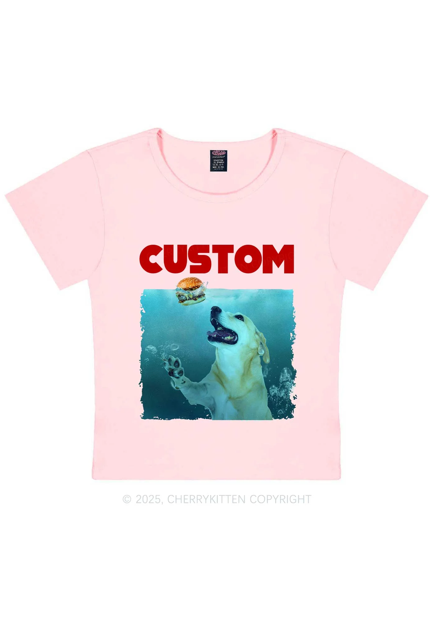 Custom Jowls Dog Y2K Baby Tee Cherrykitten - Image 10