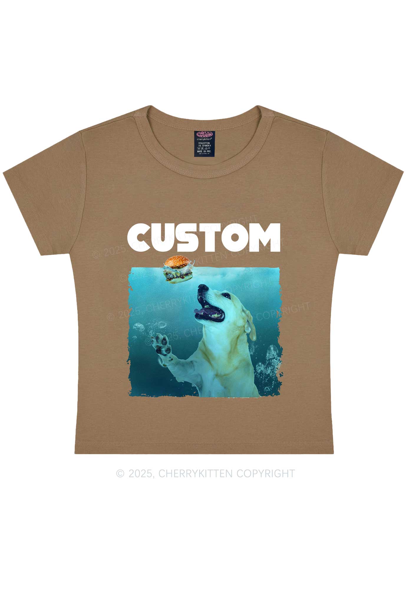 Custom Jowls Dog Y2K Baby Tee Cherrykitten - Image 11
