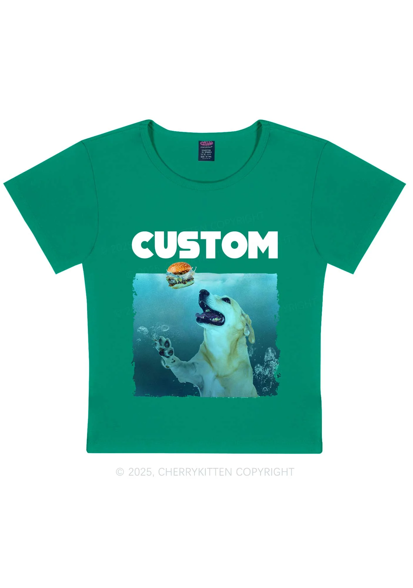 Custom Jowls Dog Y2K Baby Tee Cherrykitten - Image 12