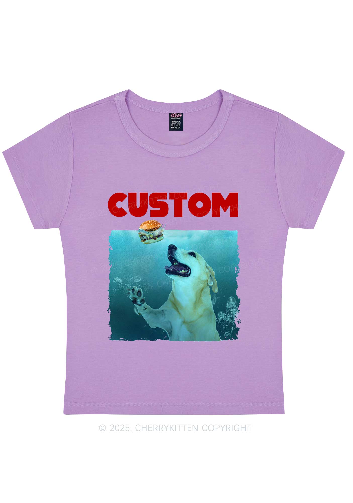 Custom Jowls Dog Y2K Baby Tee Cherrykitten - Image 3