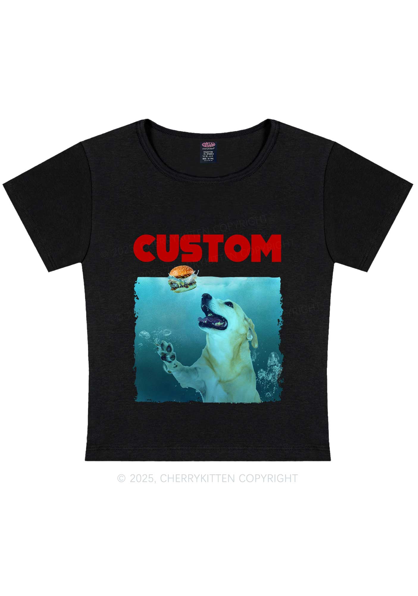 Custom Jowls Dog Y2K Baby Tee Cherrykitten - Image 4
