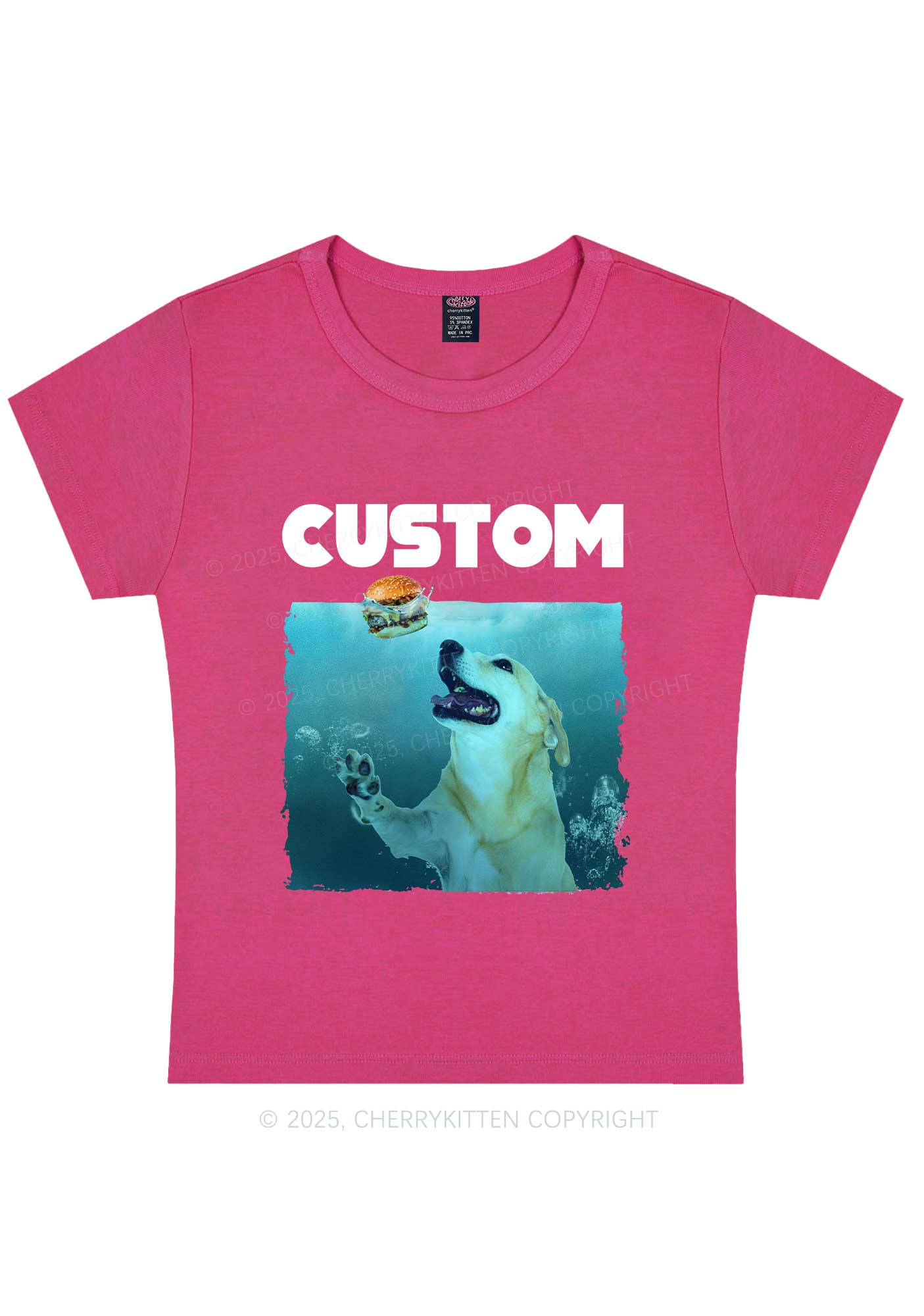 Custom Jowls Dog Y2K Baby Tee Cherrykitten - Image 5