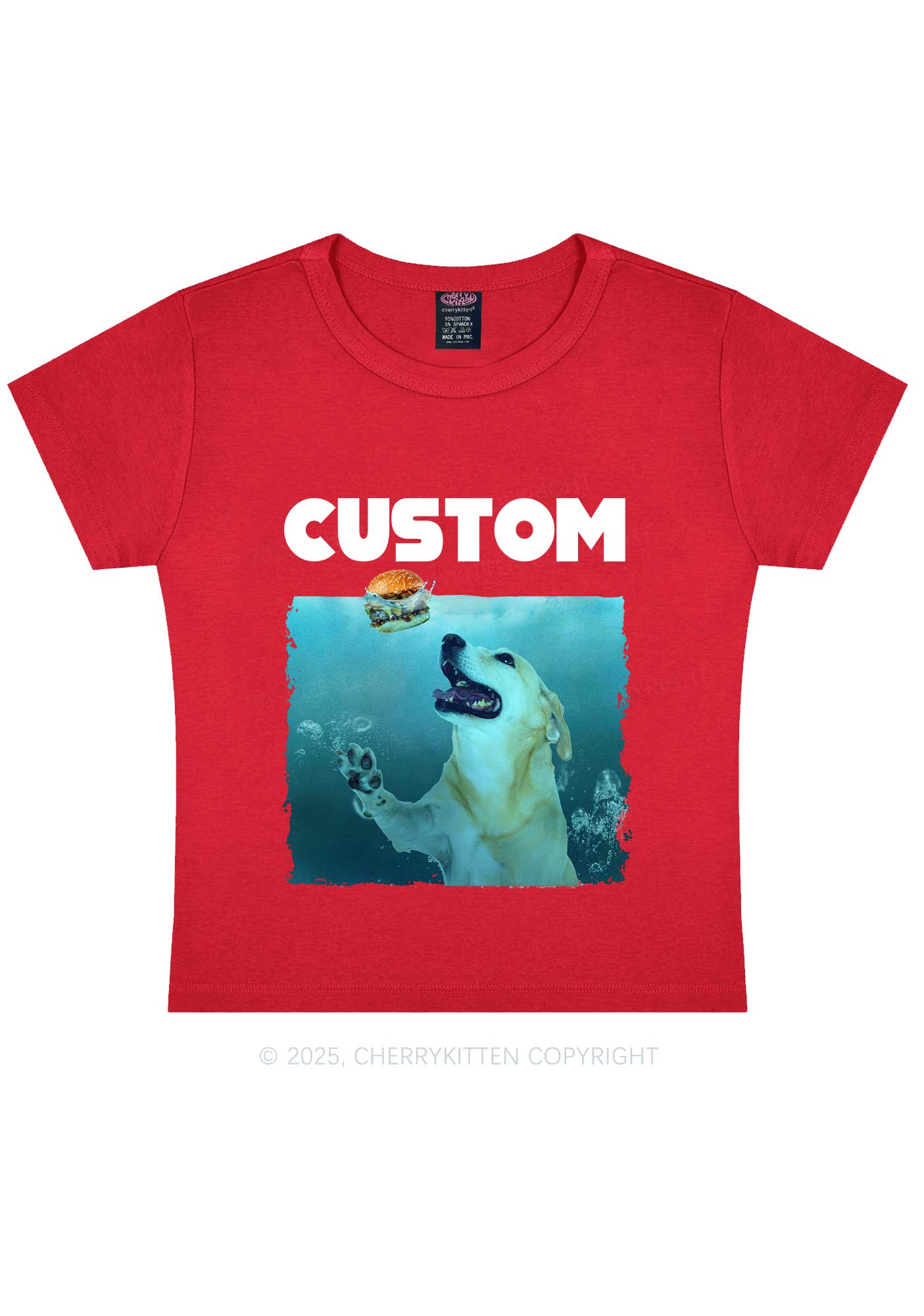 Custom Jowls Dog Y2K Baby Tee Cherrykitten - Image 6
