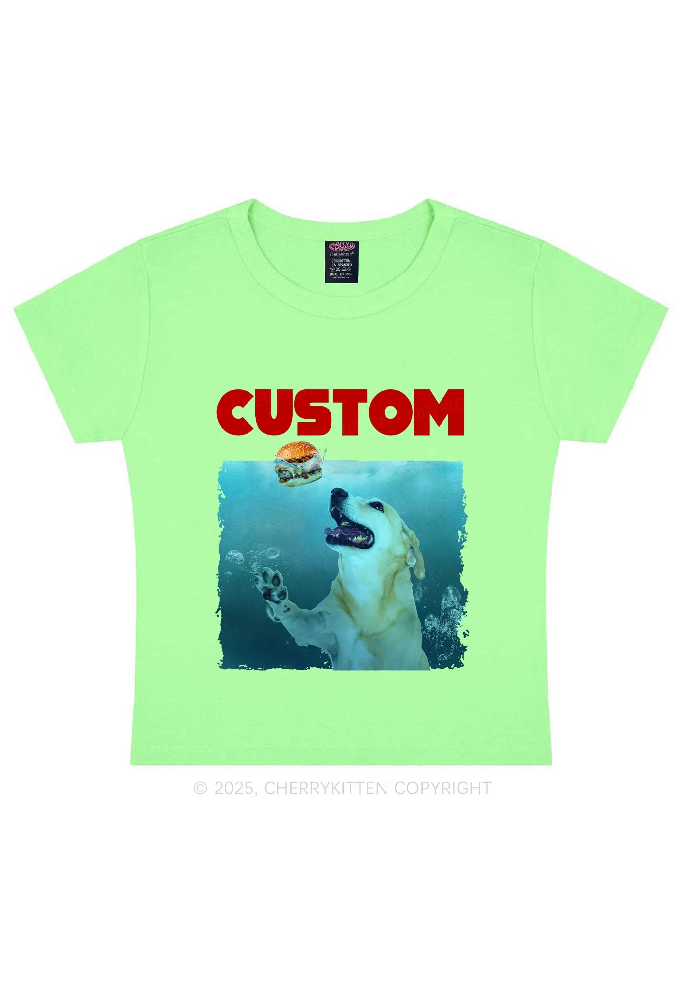 Custom Jowls Dog Y2K Baby Tee Cherrykitten - Image 7